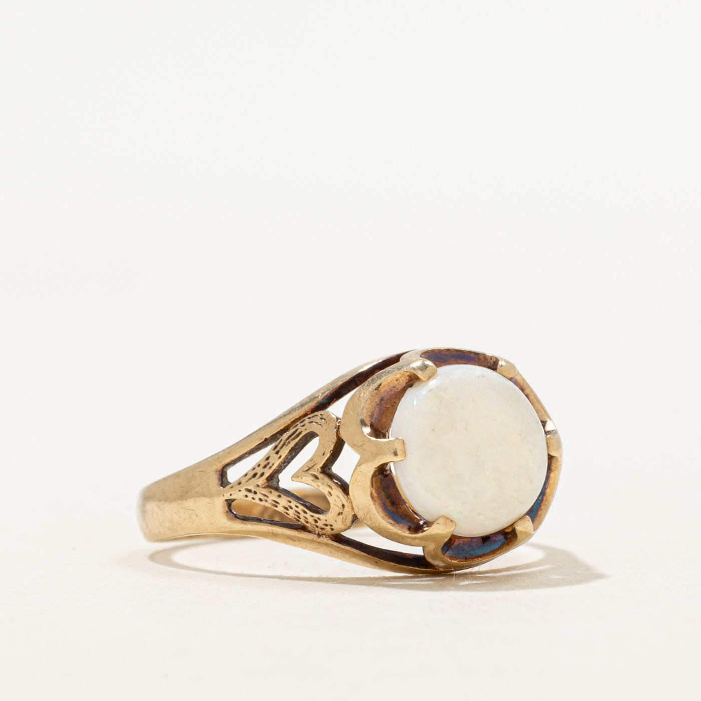 Cabochon Opal Openwork Dome Ring | 1.05ct | SZ 7.5