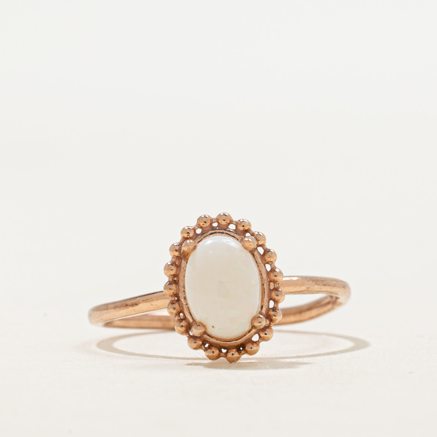 Cabochon Opal Bead Framed Ring | 0.60ct | SZ 6