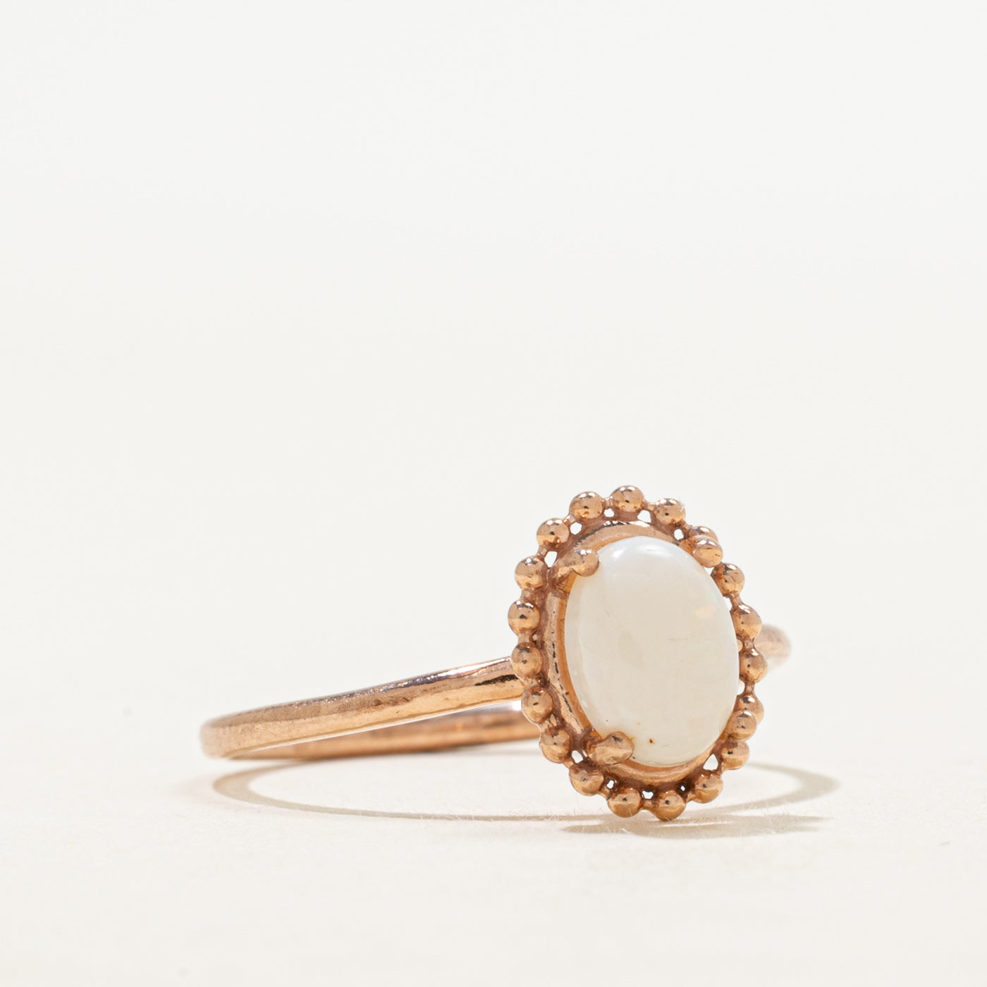 Cabochon Opal Bead Framed Ring | 0.60ct | SZ 6