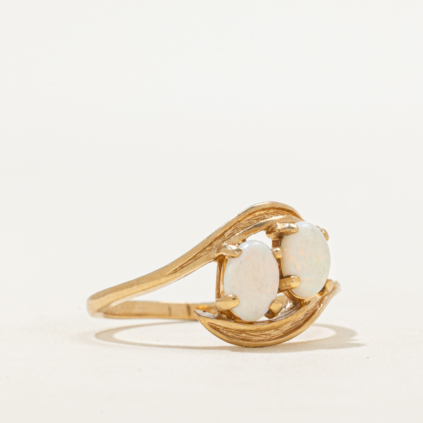 Two Stone Opal Bypass Ring | 0.92ctw | SZ 6.25