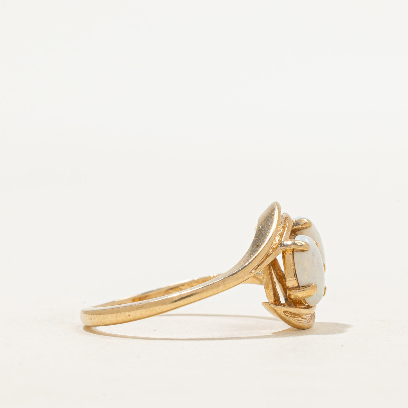 Two Stone Opal Bypass Ring | 0.92ctw | SZ 6.25