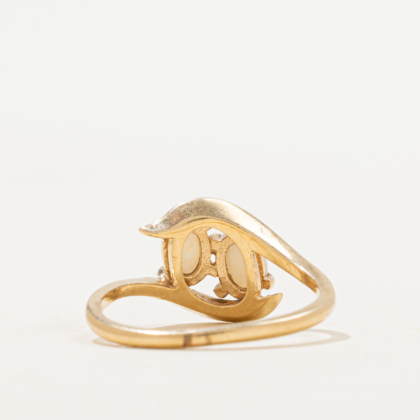 Two Stone Opal Bypass Ring | 0.92ctw | SZ 6.25