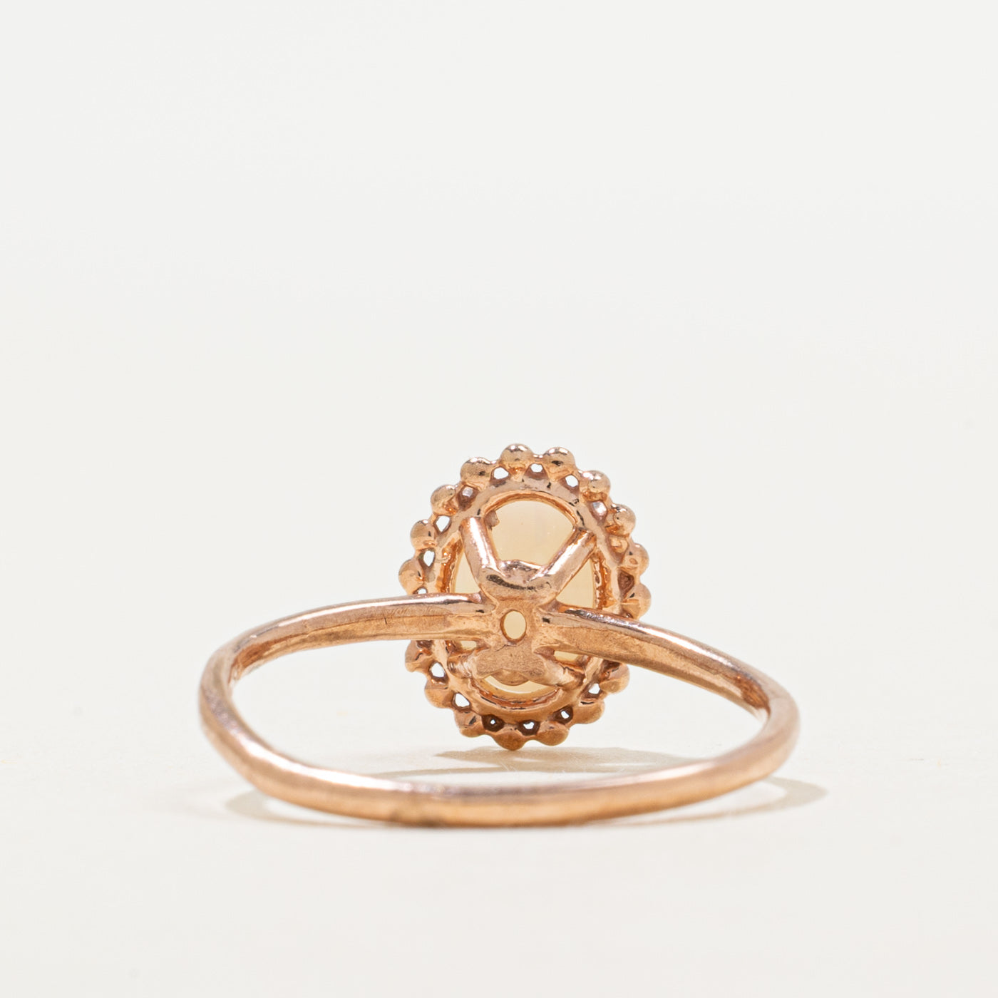 Cabochon Opal Bead Framed Ring | 0.60ct | SZ 6