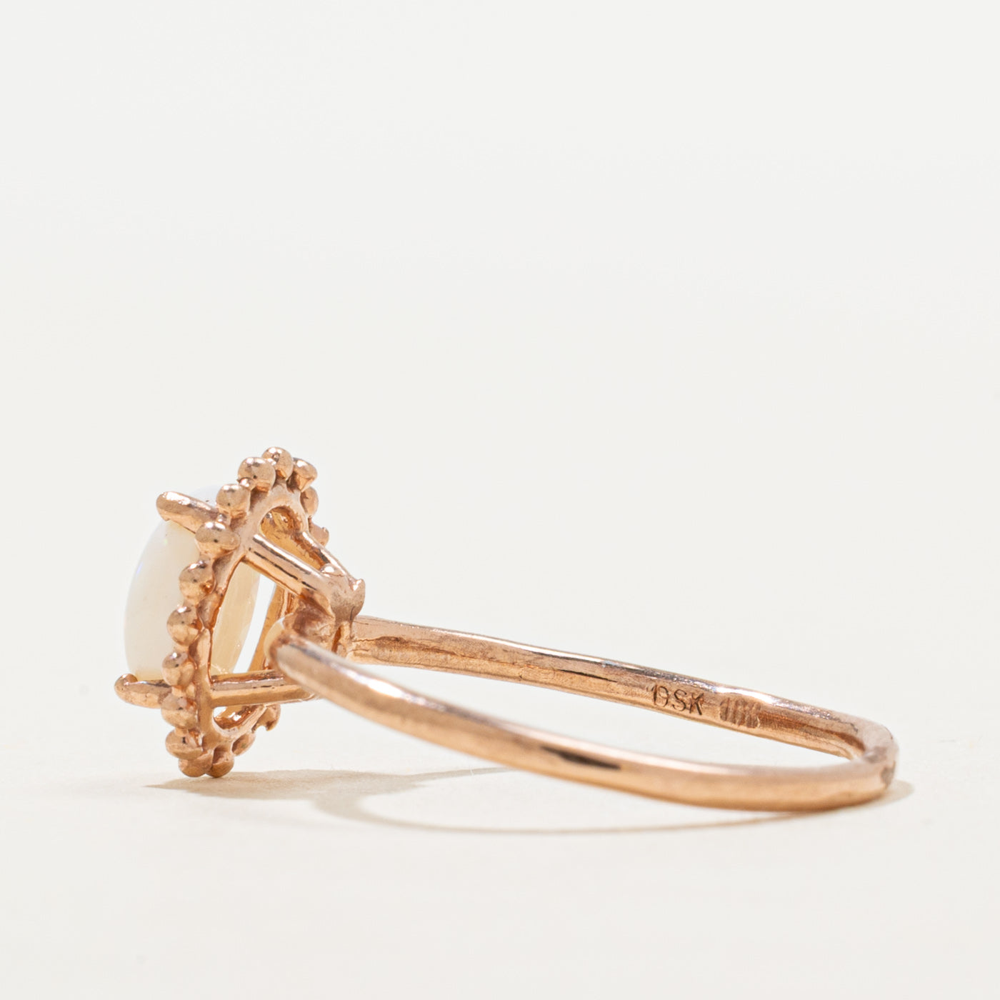 Cabochon Opal Bead Framed Ring | 0.60ct | SZ 6