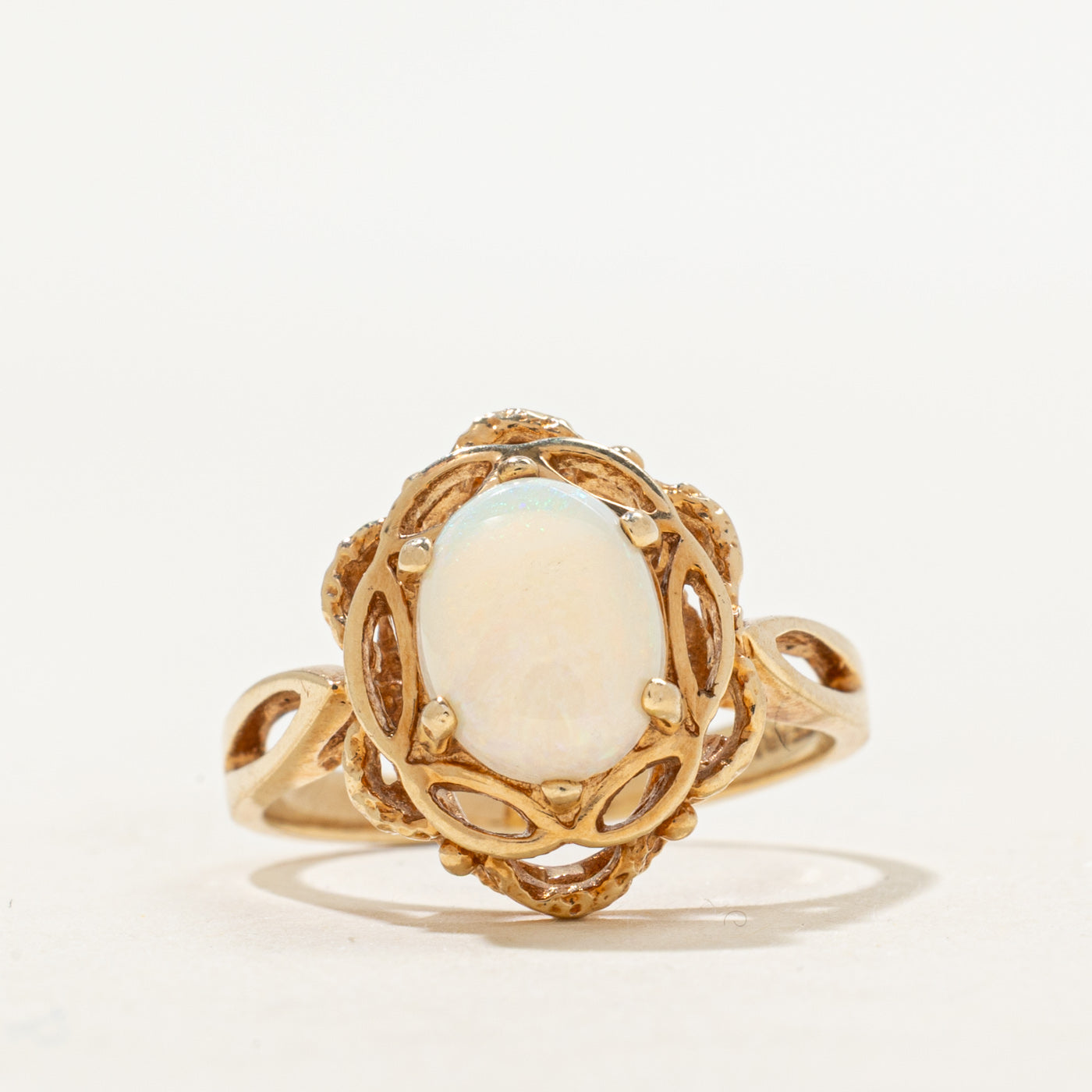 Cabochon Opal Openwork Ring | 1.30ct | SZ 7
