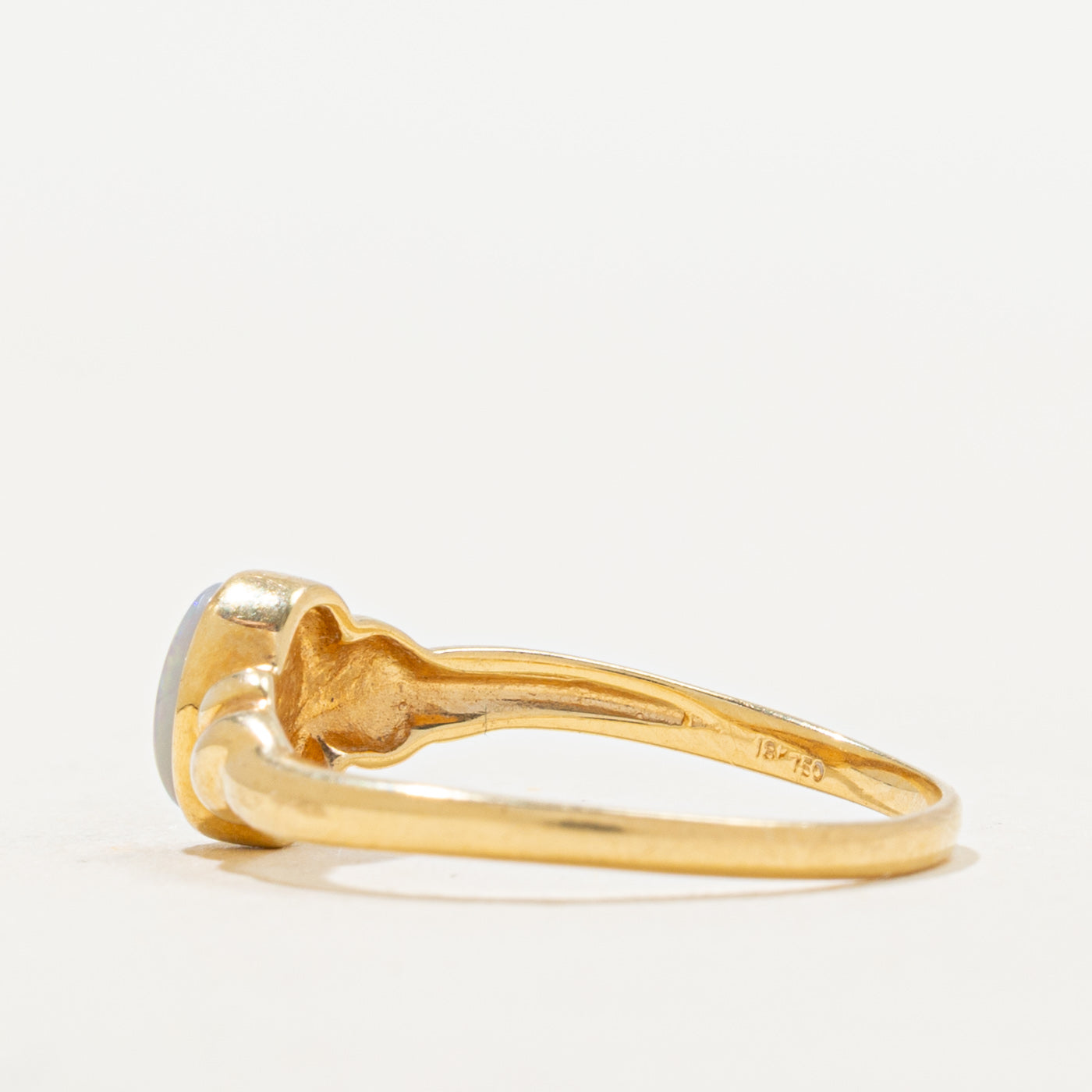 18k Bezel Set Opal Ring | 0.25ct | SZ 6.5