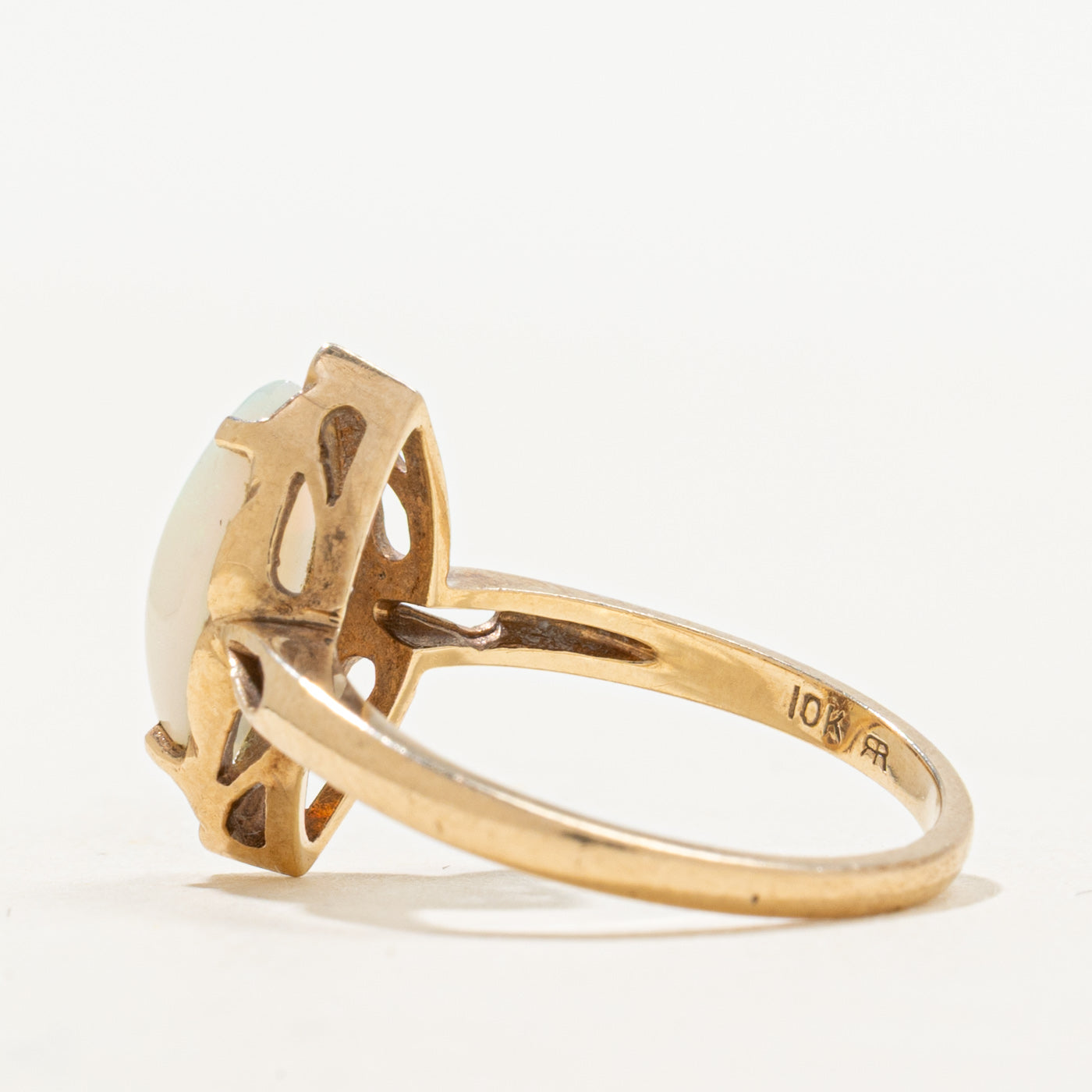 Cabochon Opal Navette Ring | 1.30ct | SZ 6