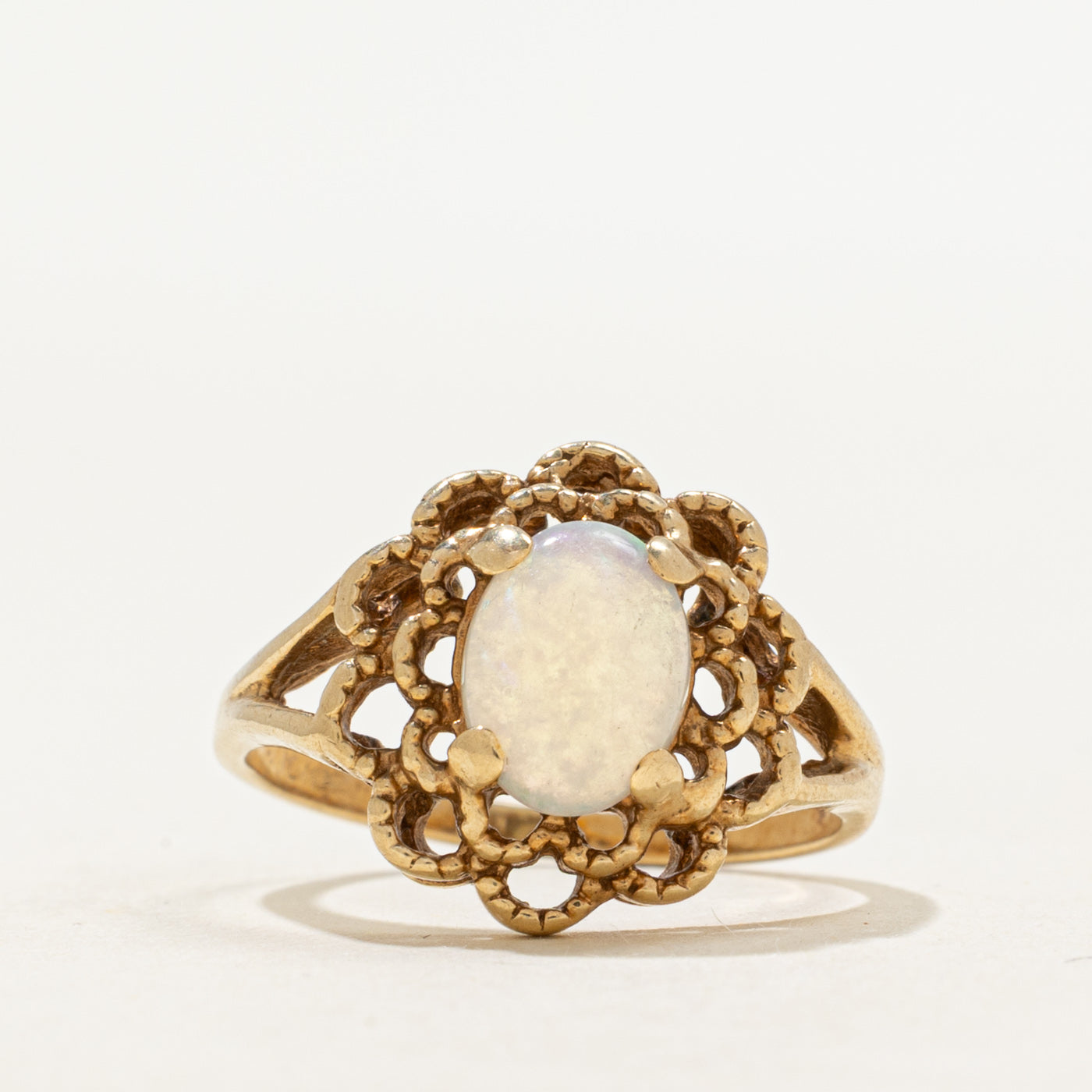 Cabochon Opal Open Textured Cocktail Ring | 0.68ct | SZ 5.25