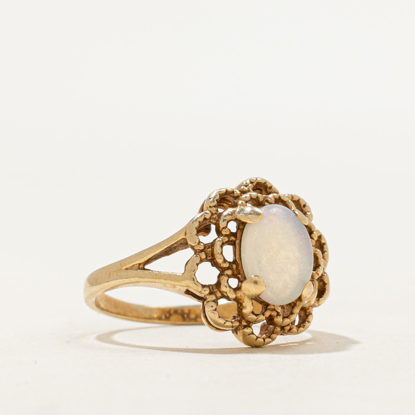 Cabochon Opal Open Textured Cocktail Ring | 0.68ct | SZ 5.25