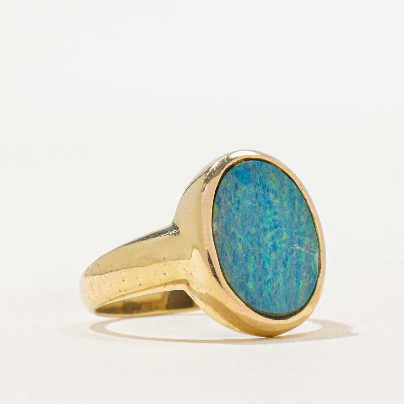 Bague cocktail en opale doublet sertie clos | 1,80 ct | Taille 7