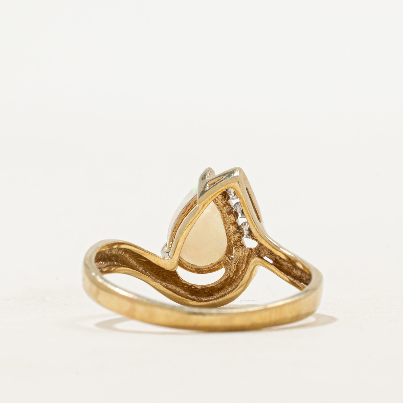 Opal & Diamond Bypass Ring | 0.65ct, 0.06ctw | SZ 8