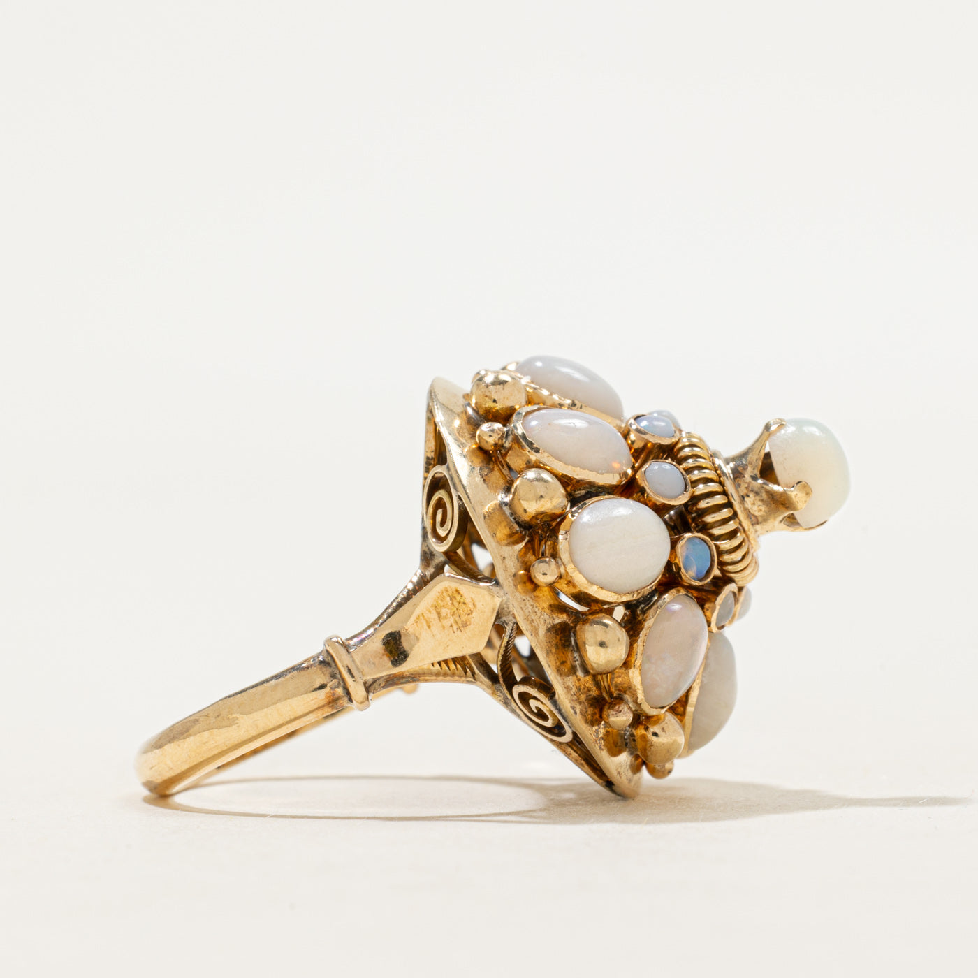 Opal Scrollwork Cocktail Ring | 2.75ctw | SZ 6
