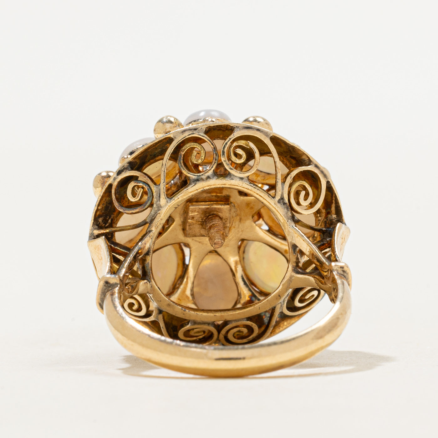 Opal Scrollwork Cocktail Ring | 2.75ctw | SZ 6