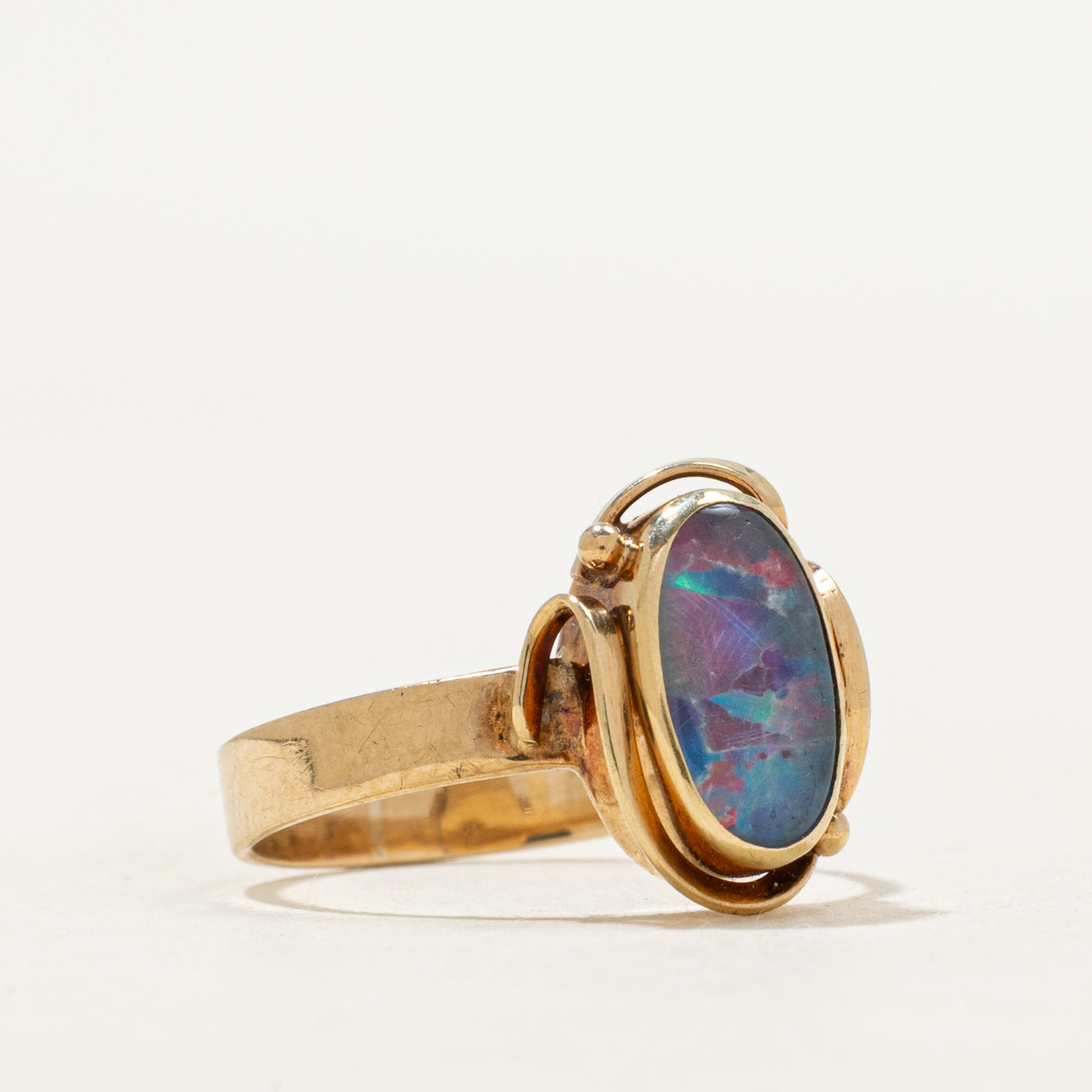 Bezel Set Oval Cabochon Opal Ring | 0.65ct | SZ 5