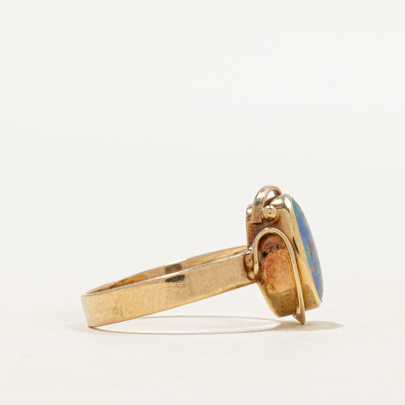 Bezel Set Oval Cabochon Opal Ring | 0.65ct | SZ 5