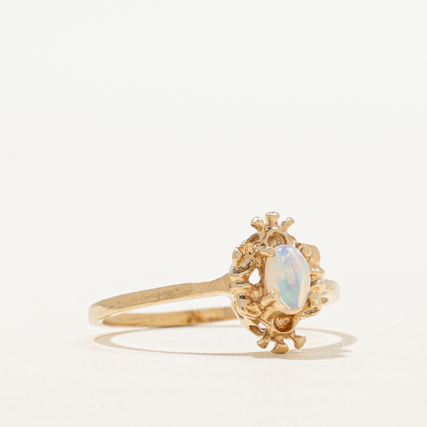 Cabochon Opal Textured Ring | 0.17ct | SZ 6