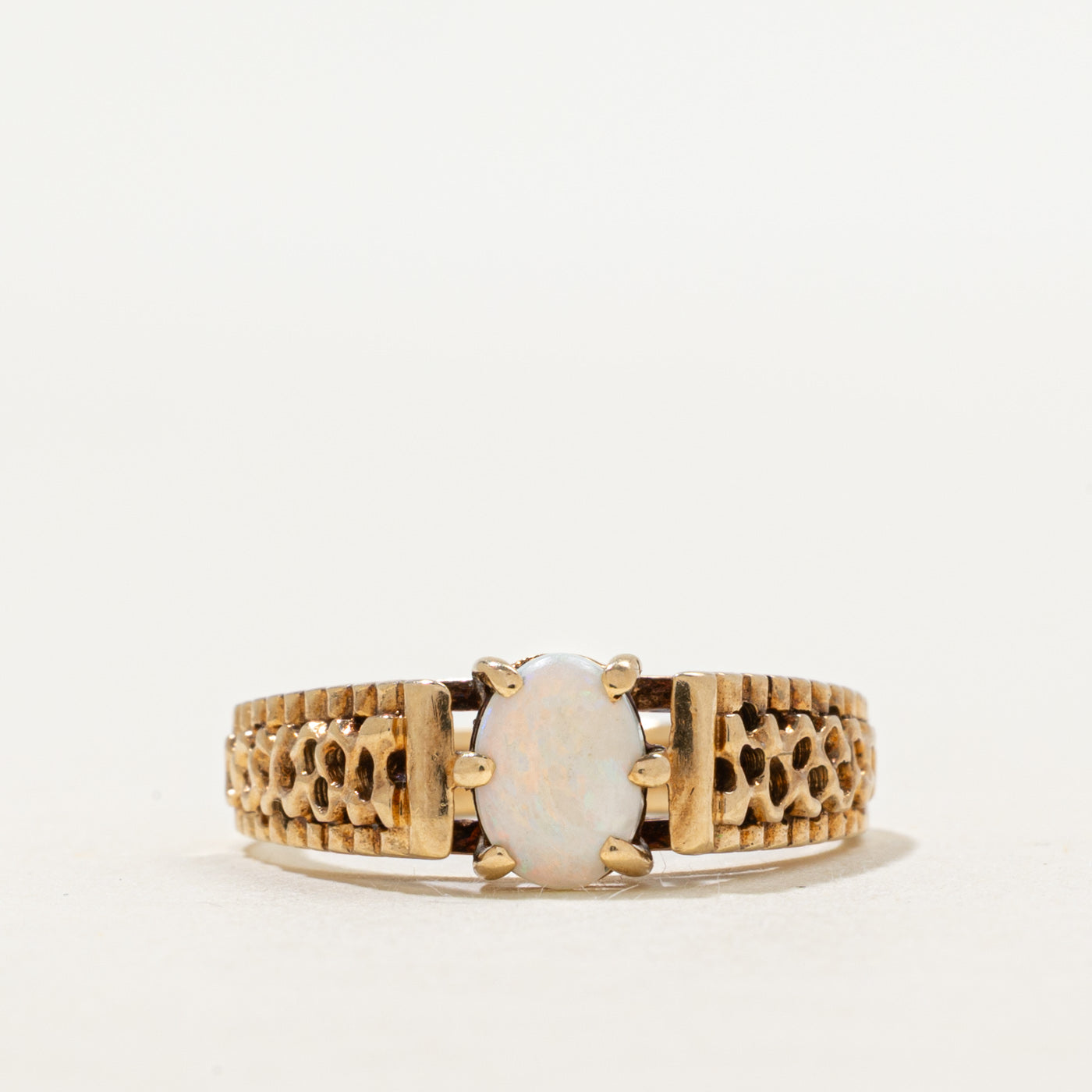 Cabochon Opal Openwork Ring | 0.45ct | SZ 7