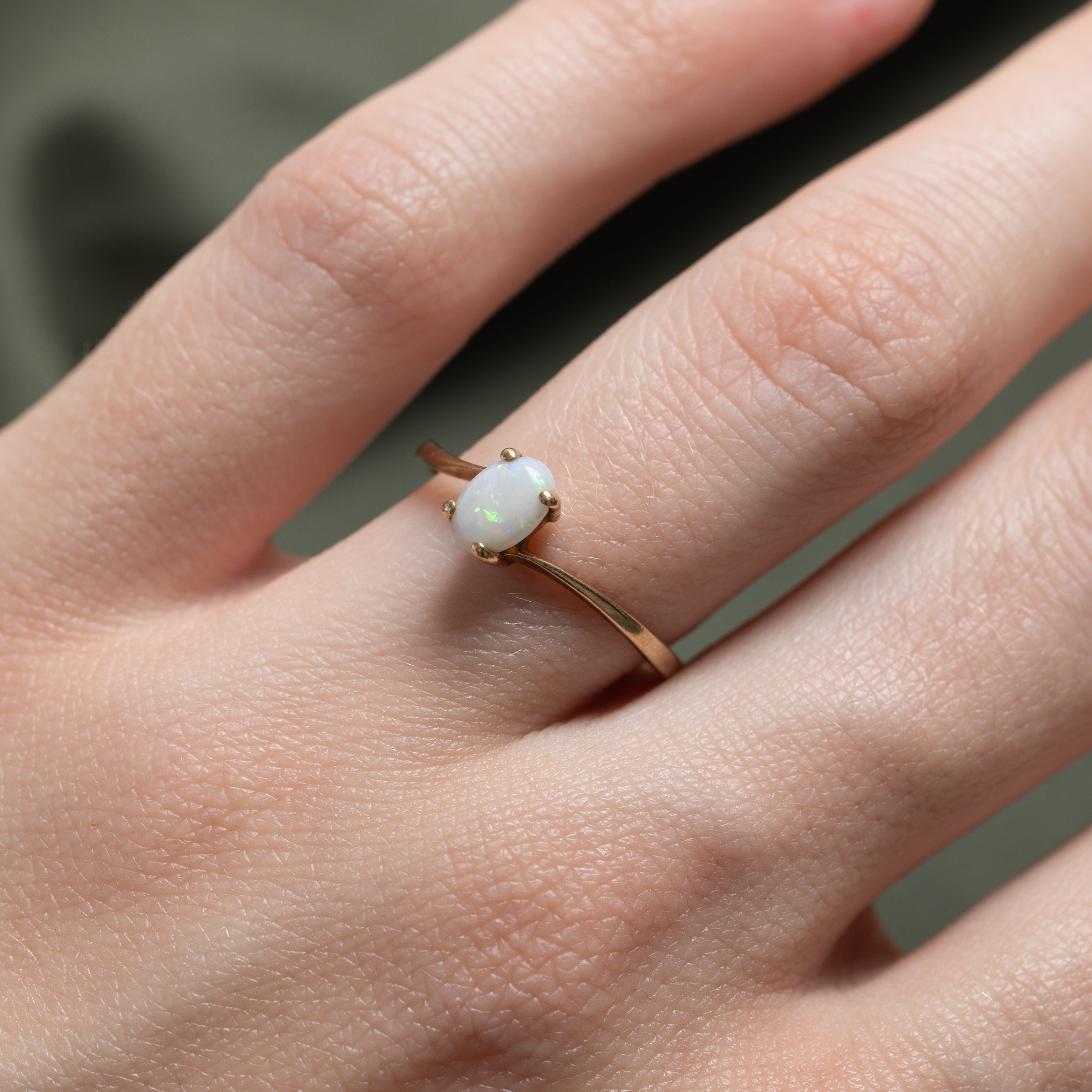 Solitaire Opal Bypass Ring | 0.33ct | SZ 6.5