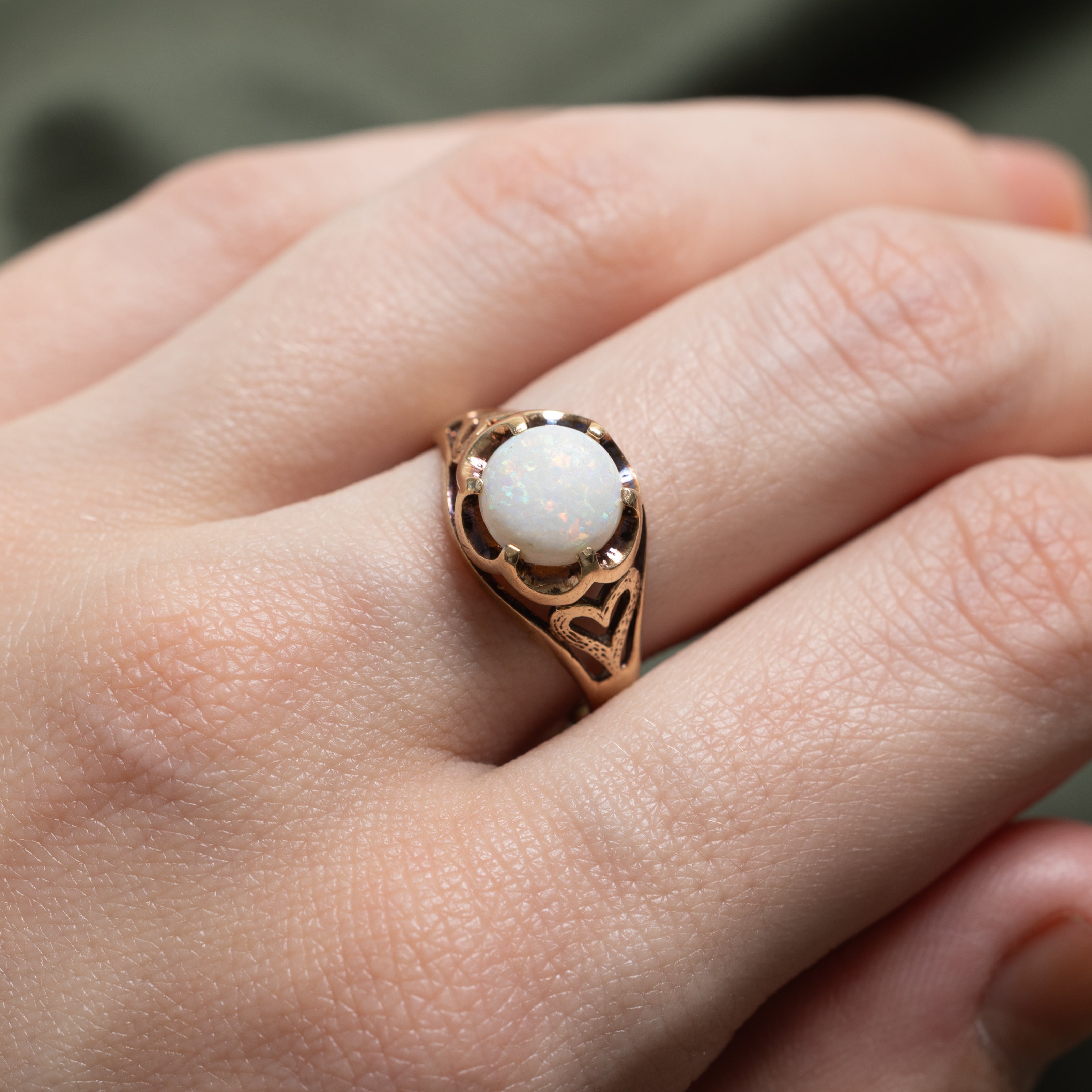 Cabochon Opal Openwork Dome Ring | 1.05ct | SZ 7.5