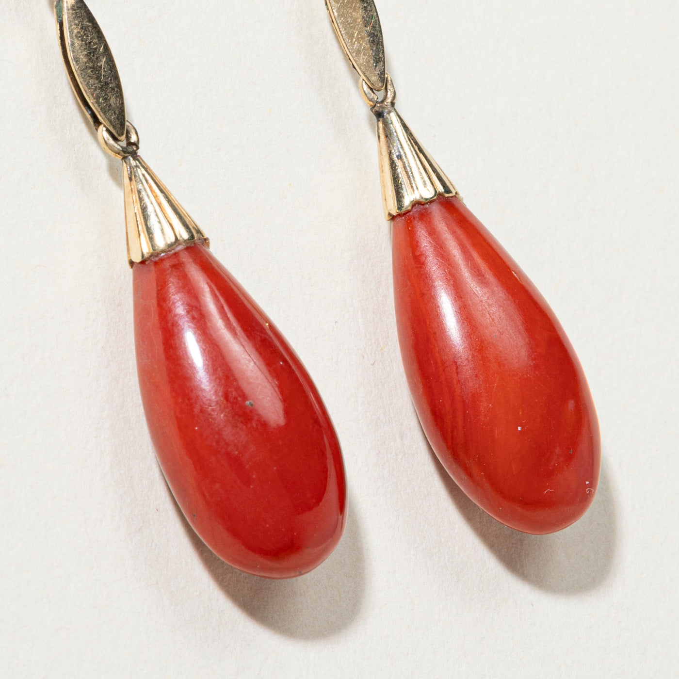 Vintage Coral torpedo-style earrings | 28.00ctw