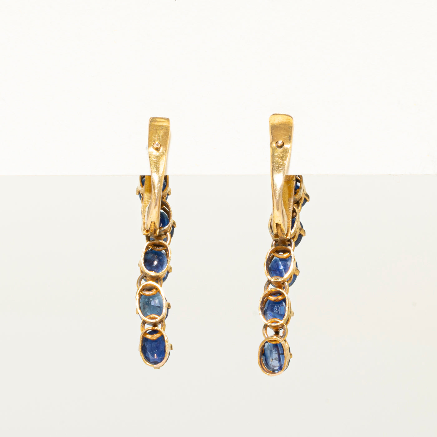Five Stone Sapphire Drop Earrings | 4.00ctw