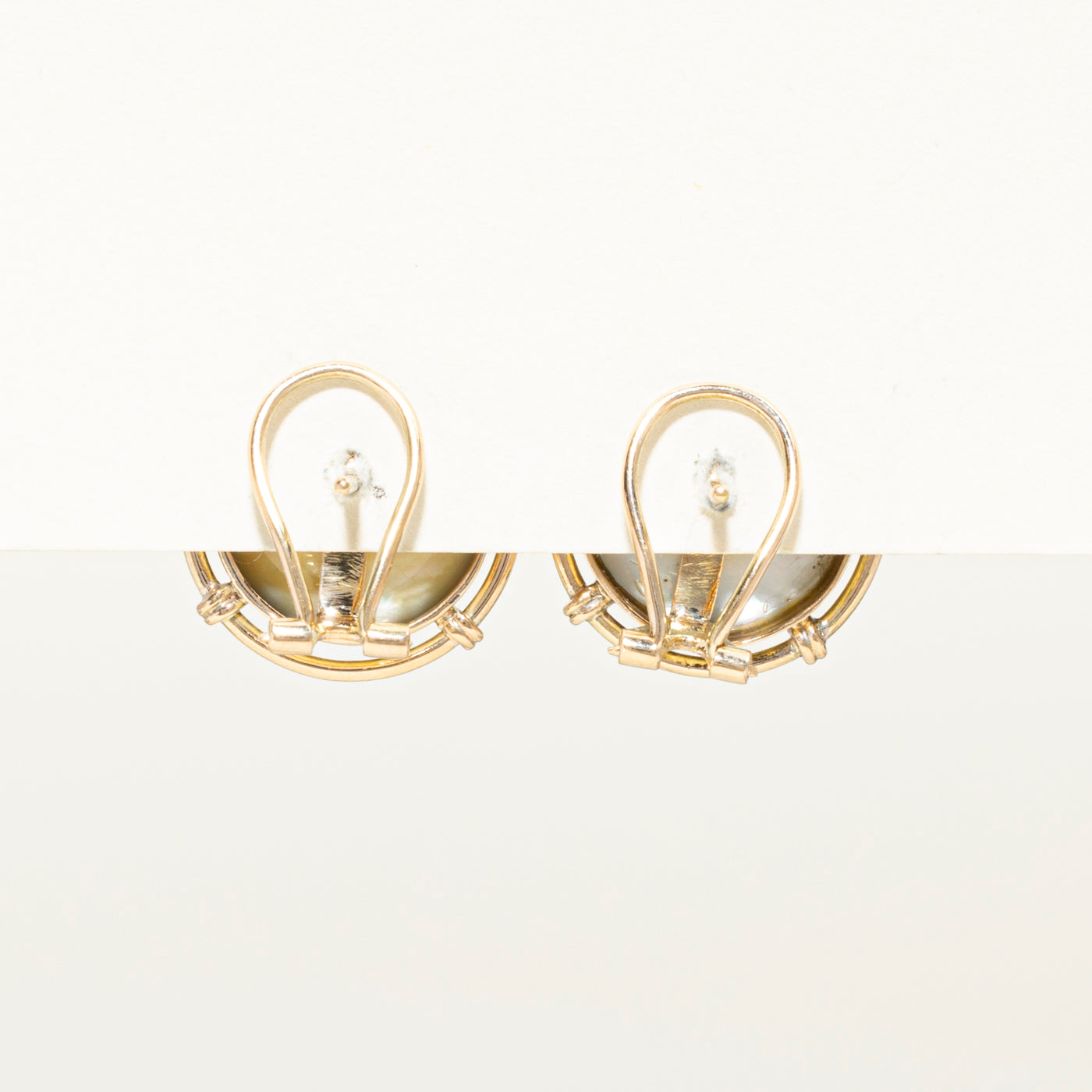 Yellow Gold Mabé Pearl Stud Earrings