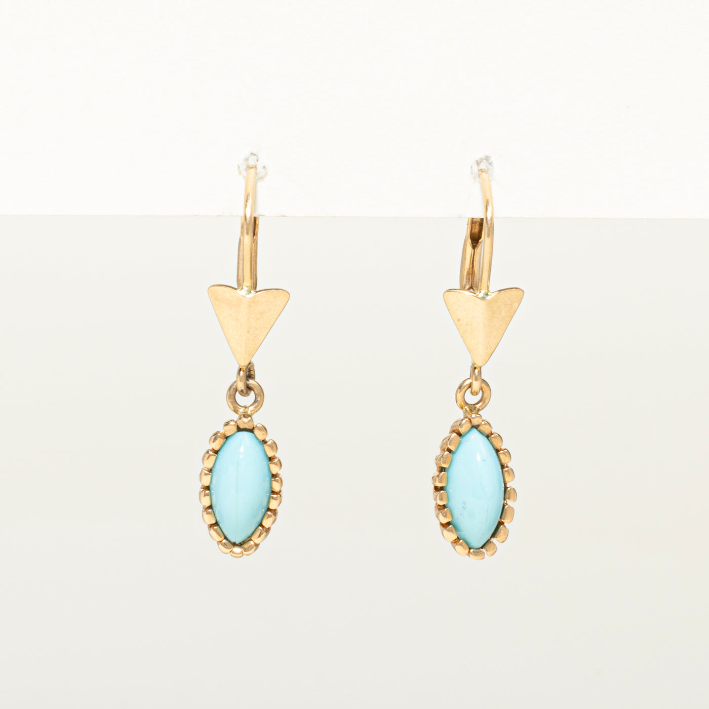 Italian 18k Imitation Turquoise Drop Earrings | 2.50ctw