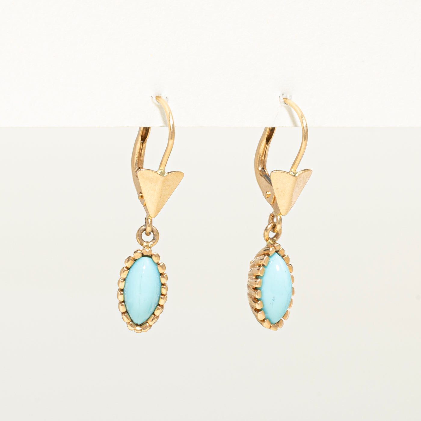 Italian 18k Imitation Turquoise Drop Earrings | 2.50ctw