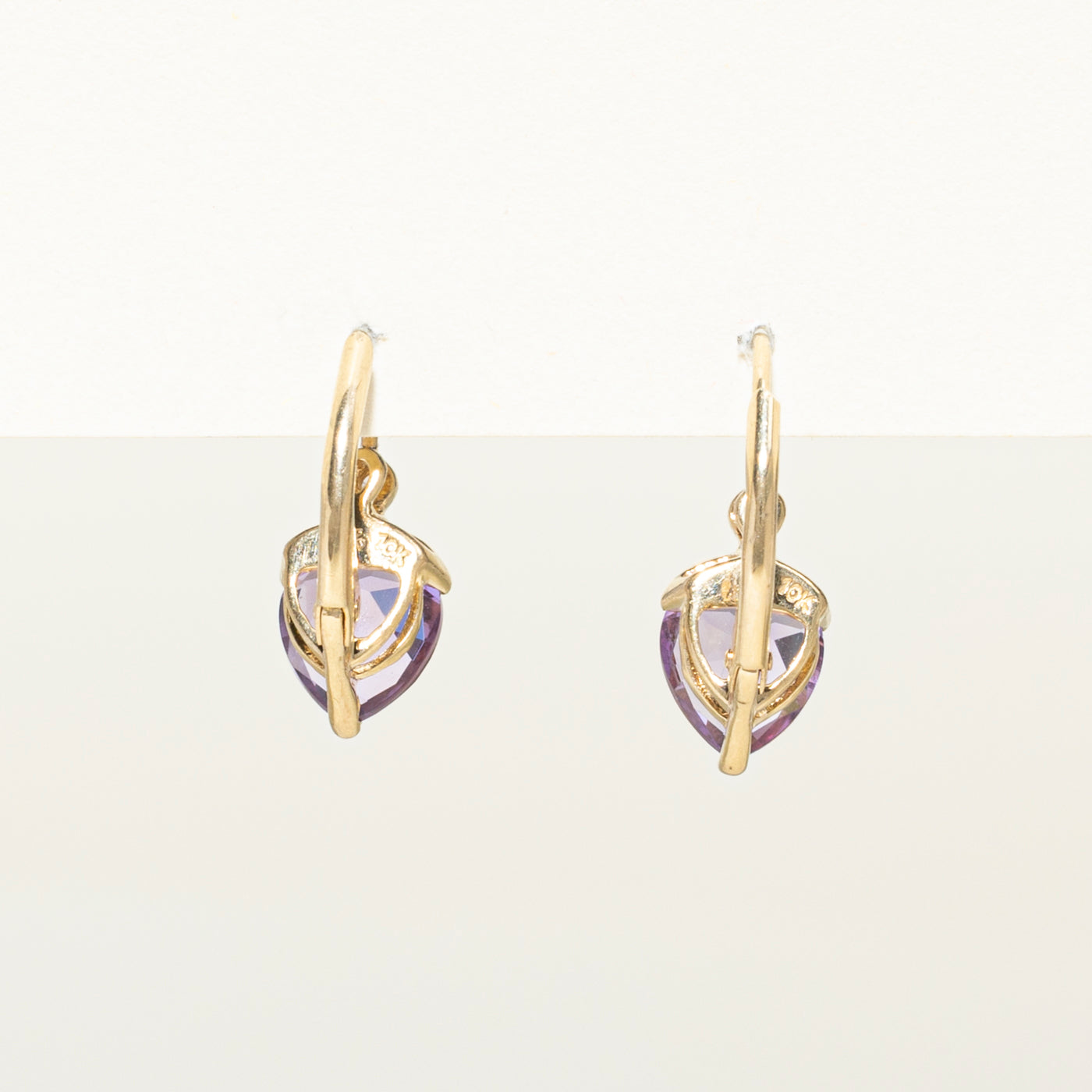 Pear Cut Amethyst & Diamond Drop Earrings | 2.50ctw, 0.02ct