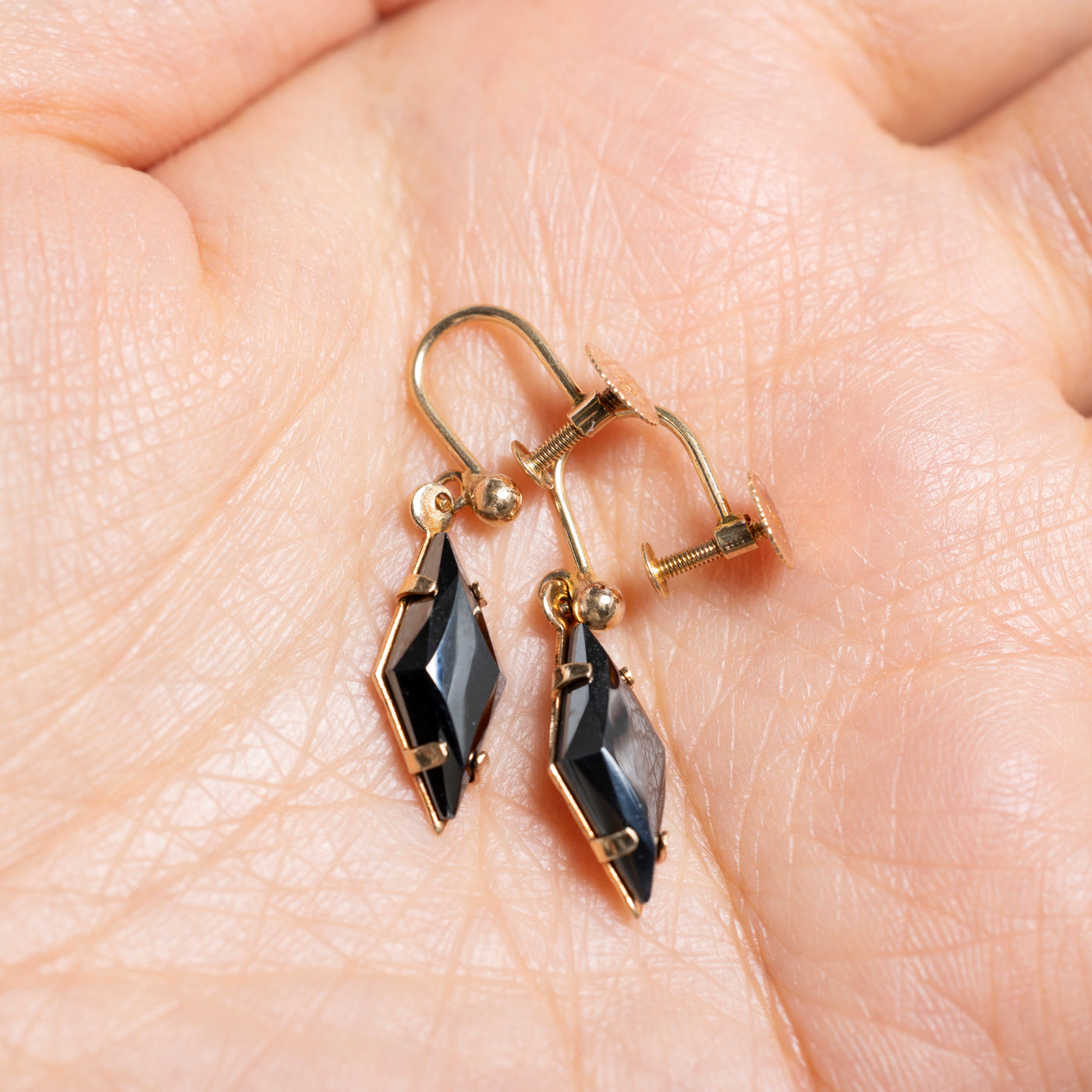 Solitaire Hematite Geometric Clip-On Earrings | 5.00ctw
