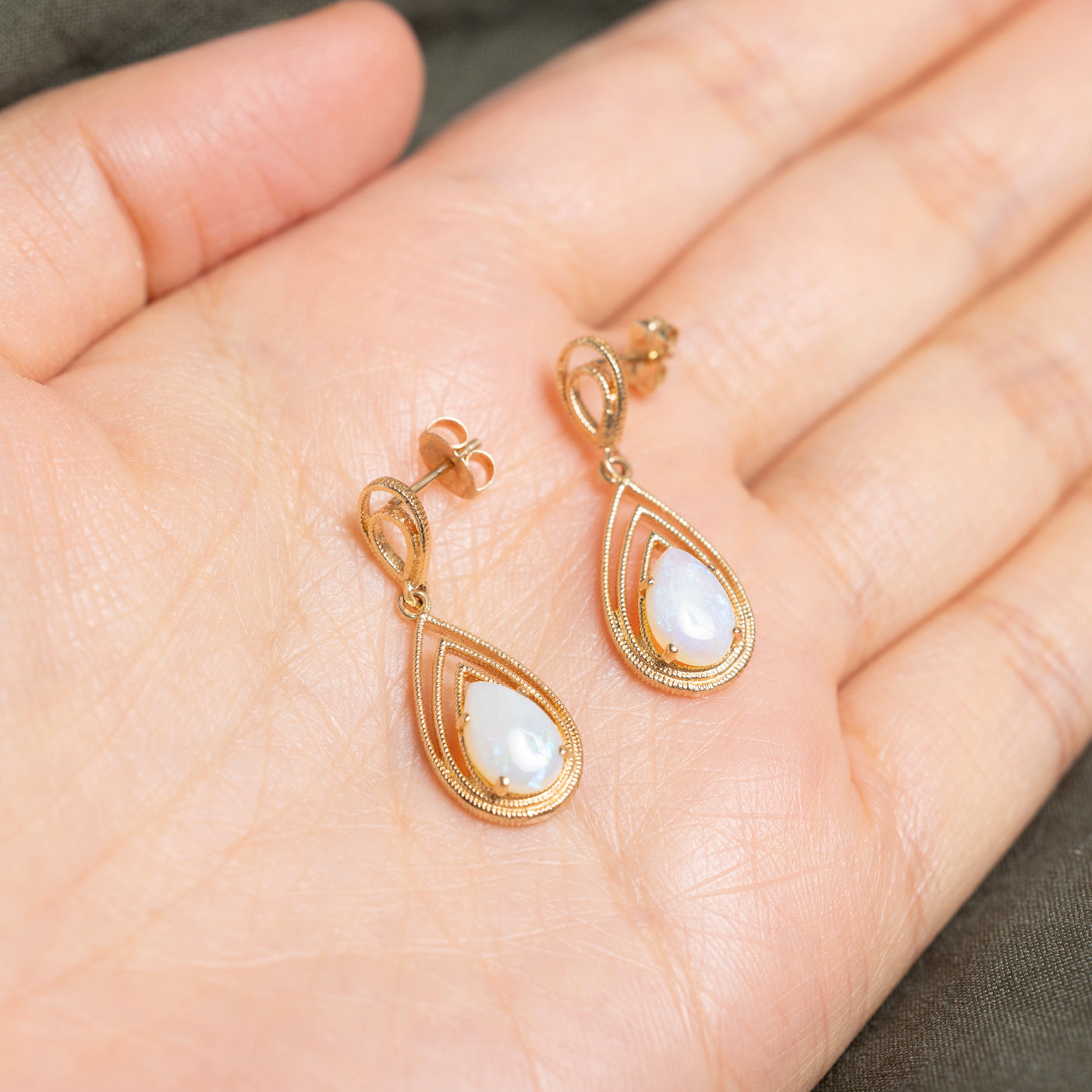 Opal Pear Shaped Drop Earrings | 1.50ctw