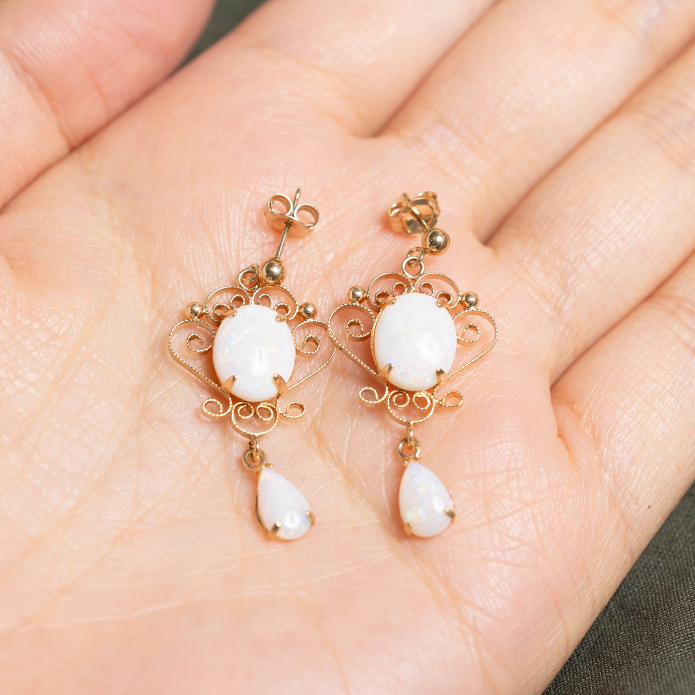 Opal Scrollwork Chandelier Earrings | 3.00ctw