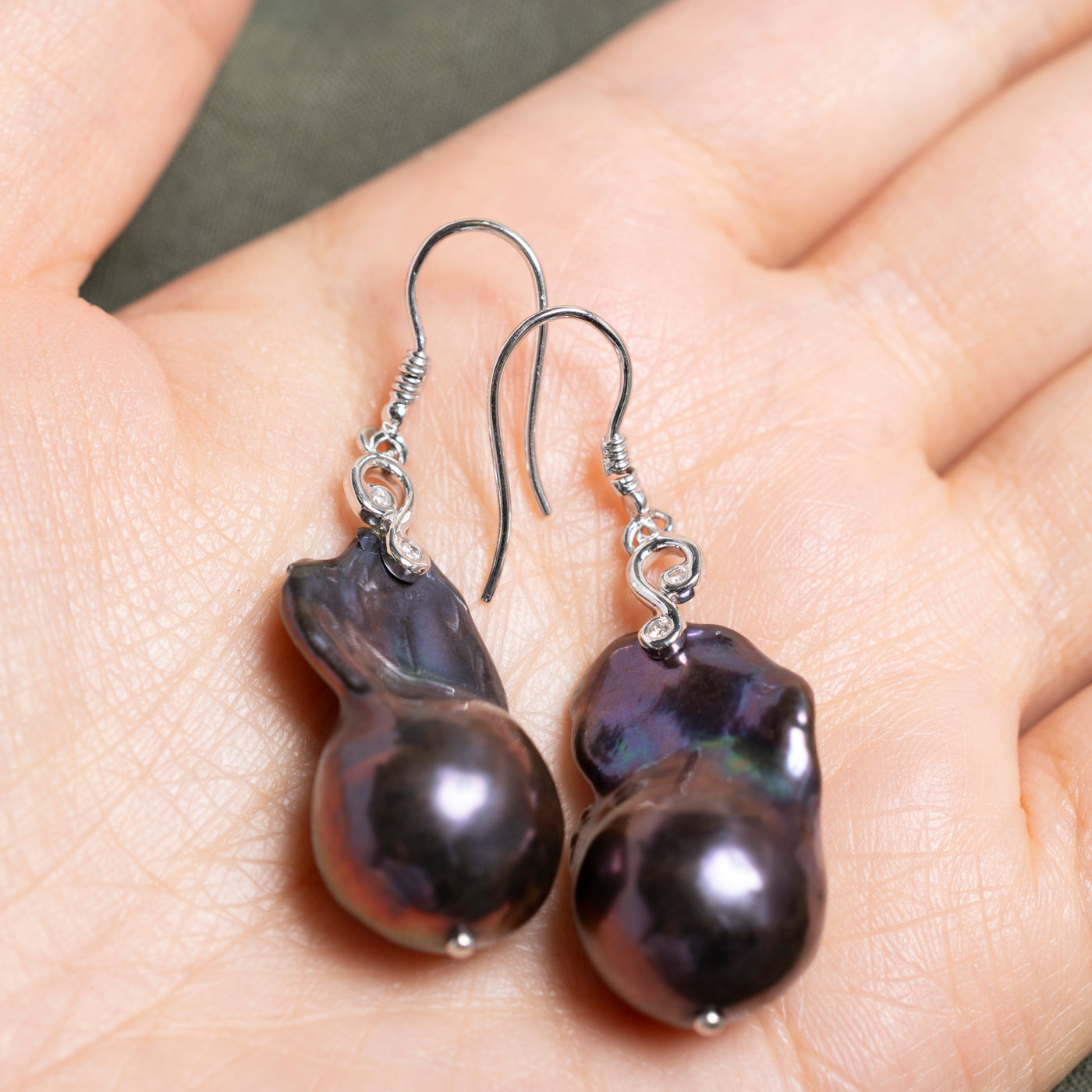 18k Baroque Pearl Drop Earrings