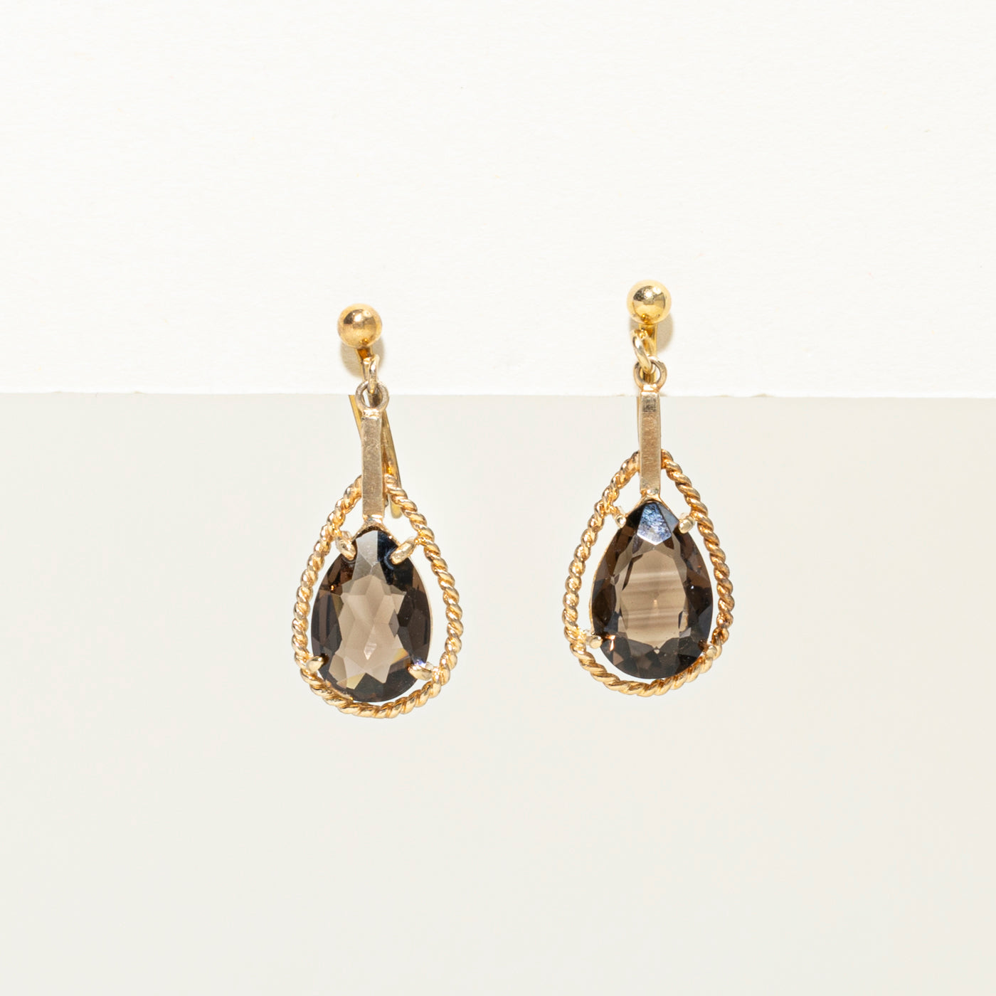 Pear Cut Smoky Quartz Drop Earrings | 2.60ctw