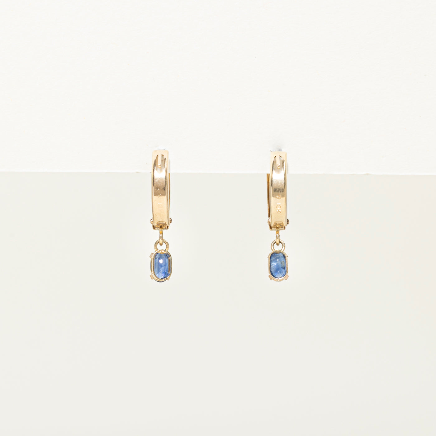 Oval Cut Sapphire Huggie Earrings | 0.50ctw