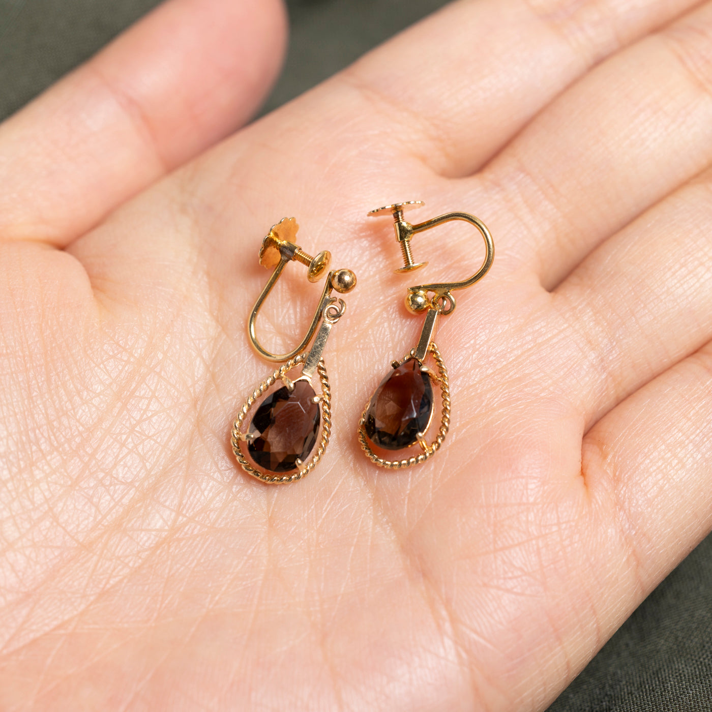 Pear Cut Smoky Quartz Drop Earrings | 2.60ctw