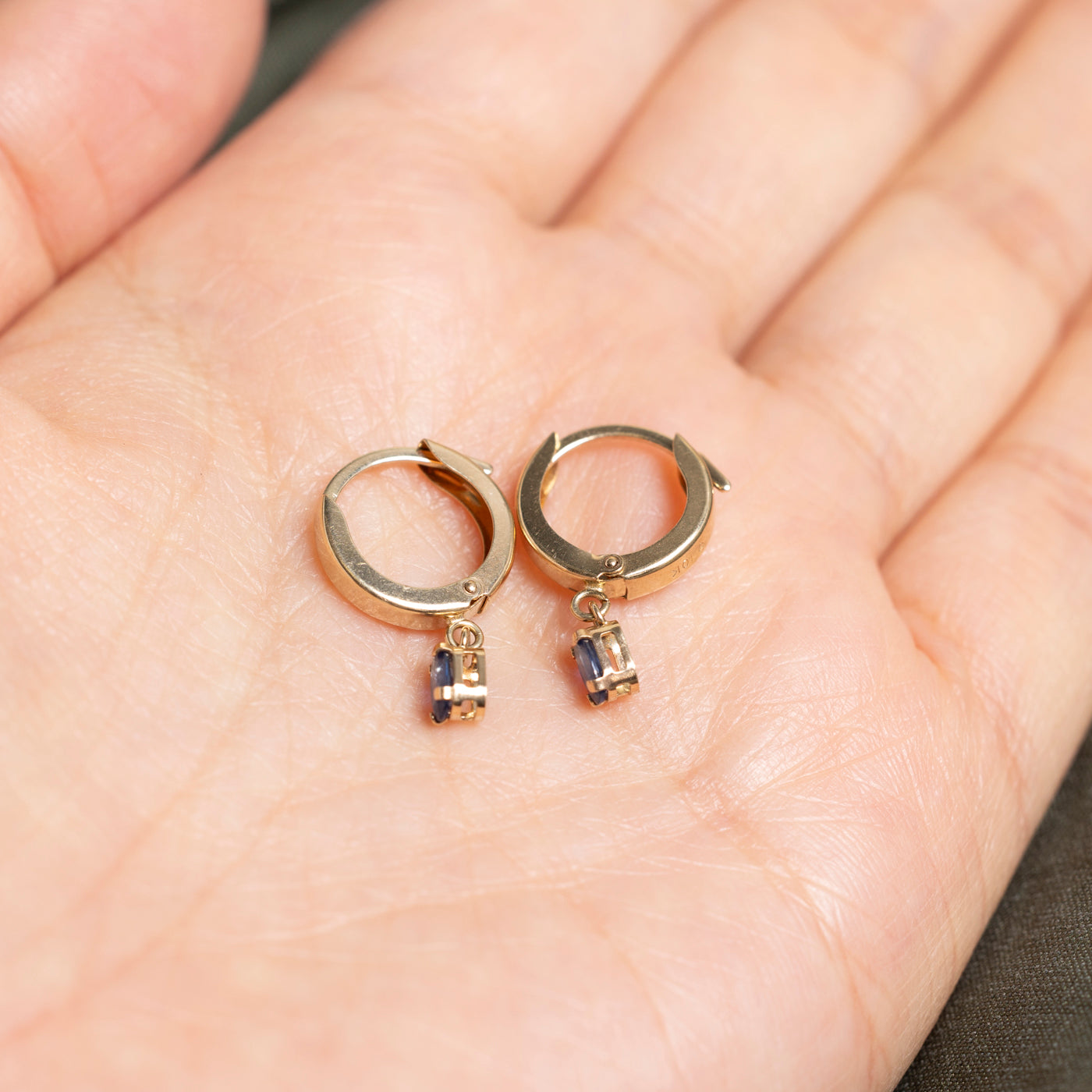Oval Cut Sapphire Huggie Earrings | 0.50ctw