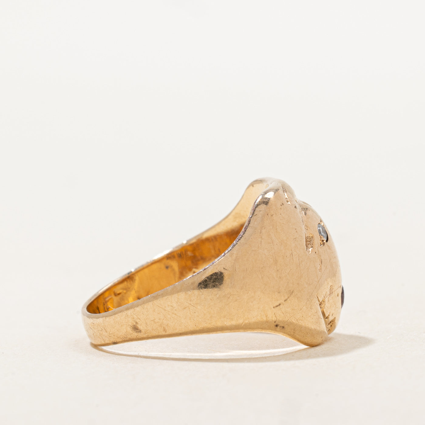 Ruby & Diamond Animal Head Ring | 0.03ctw | SZ 6.0 |