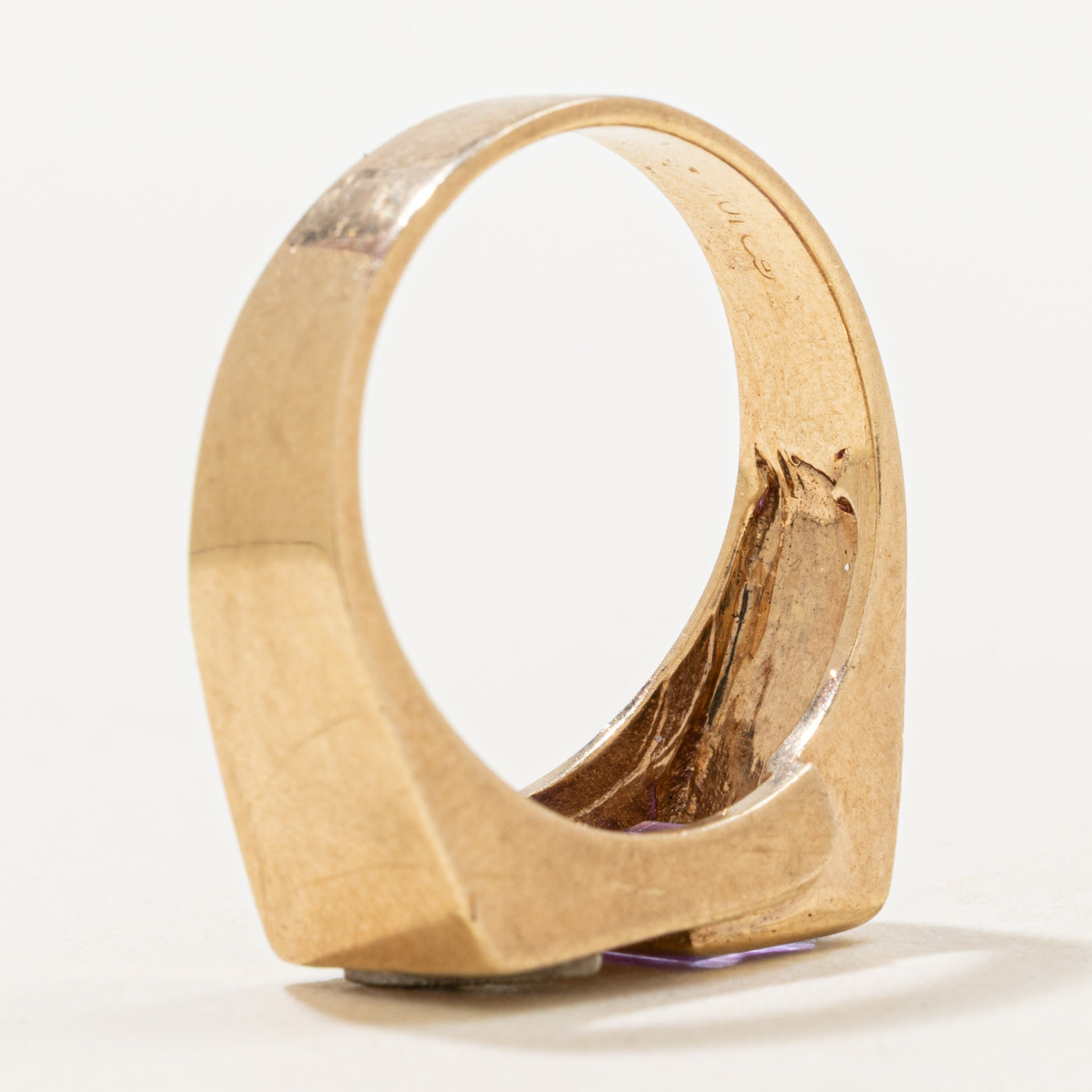 Bezel Set Synthetic Sapphire & Diamond Signet Ring | 2.04ct, 0.01ct | SZ 9.25 |