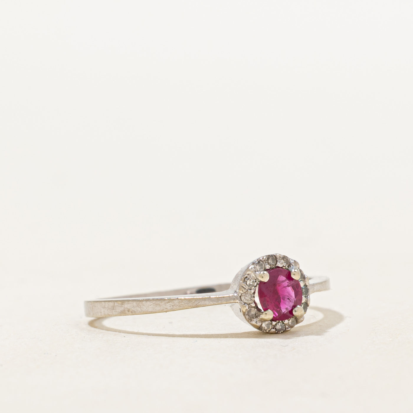 Ruby & Diamond Halo Ring | 0.15ct, 0.02ctw | SZ 6.25 |