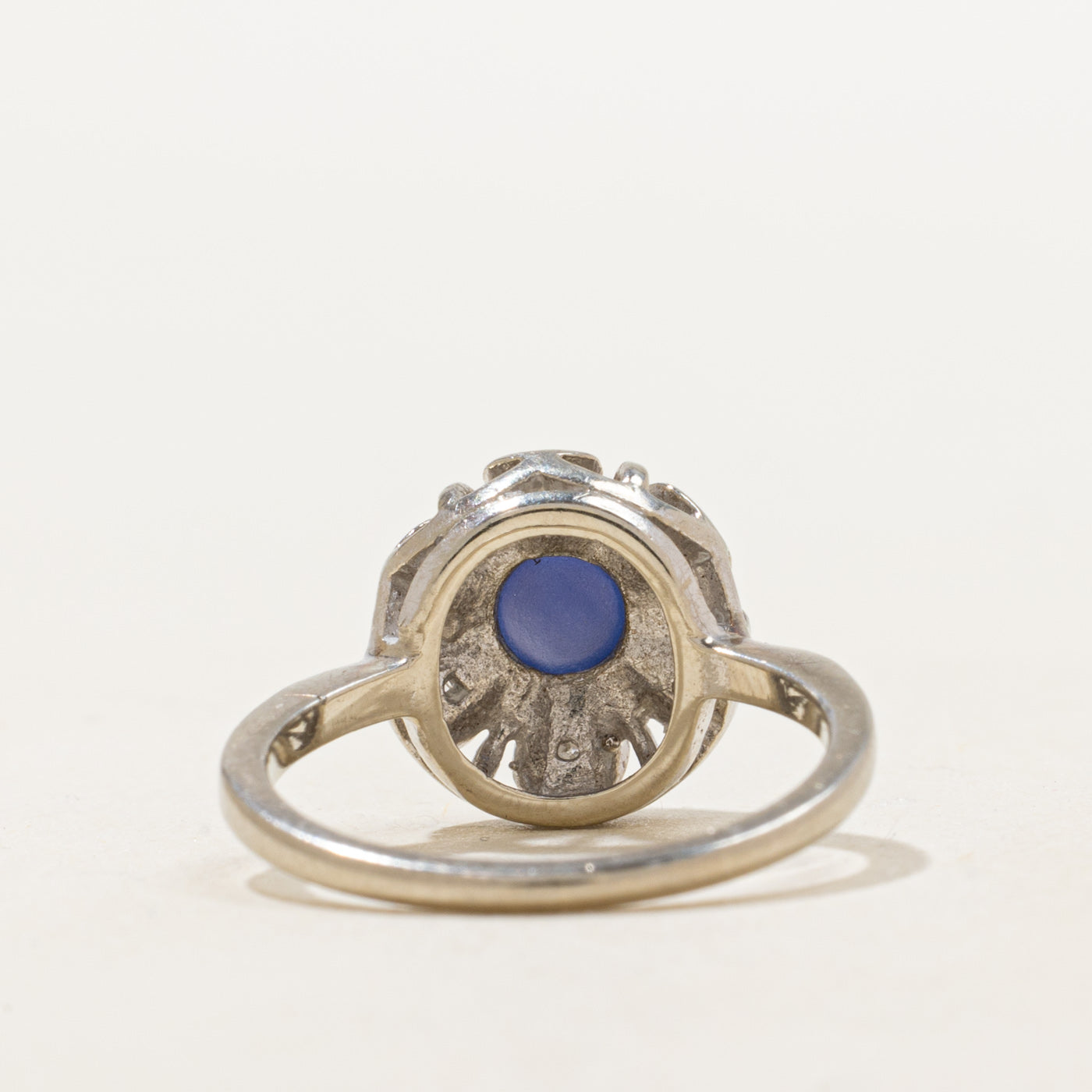 Synthetic Sapphire & Diamond Floral Design Ring | 1.15ct, 0.01ctw | SZ 5.25 |