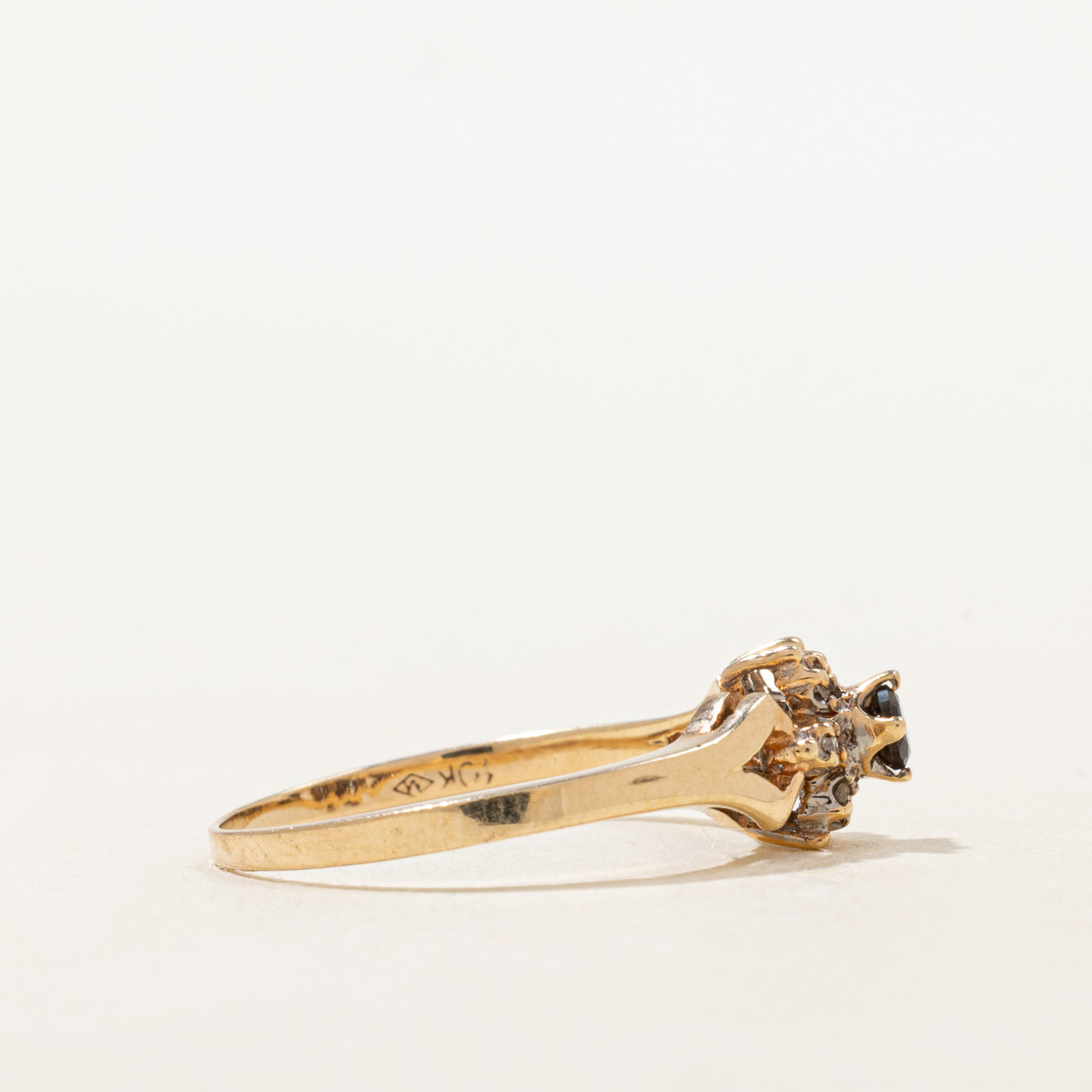 Smoky Quartz & Diamond Petal Geometric Ring | 0.08ct, 0.03ctw | SZ 7.0 |