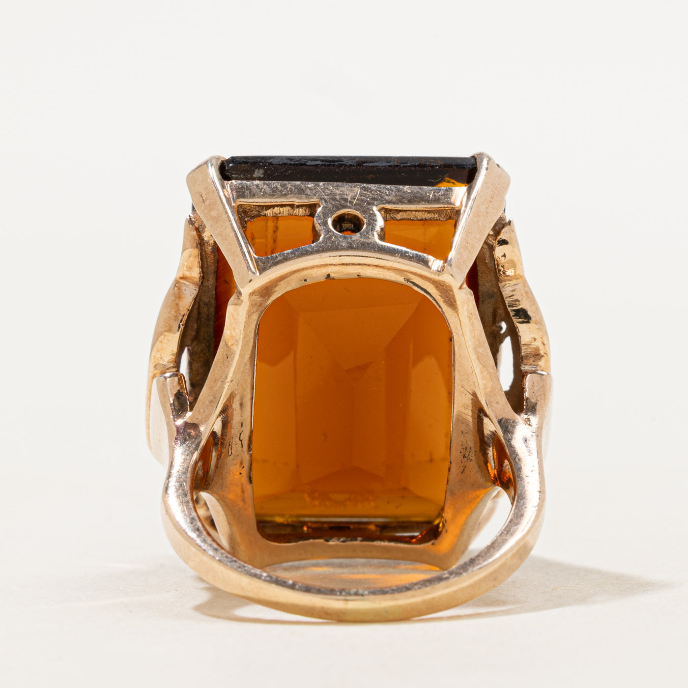 Emerald Cut Citrine Cocktail Ring | 24.17ct | SZ 6.75 |