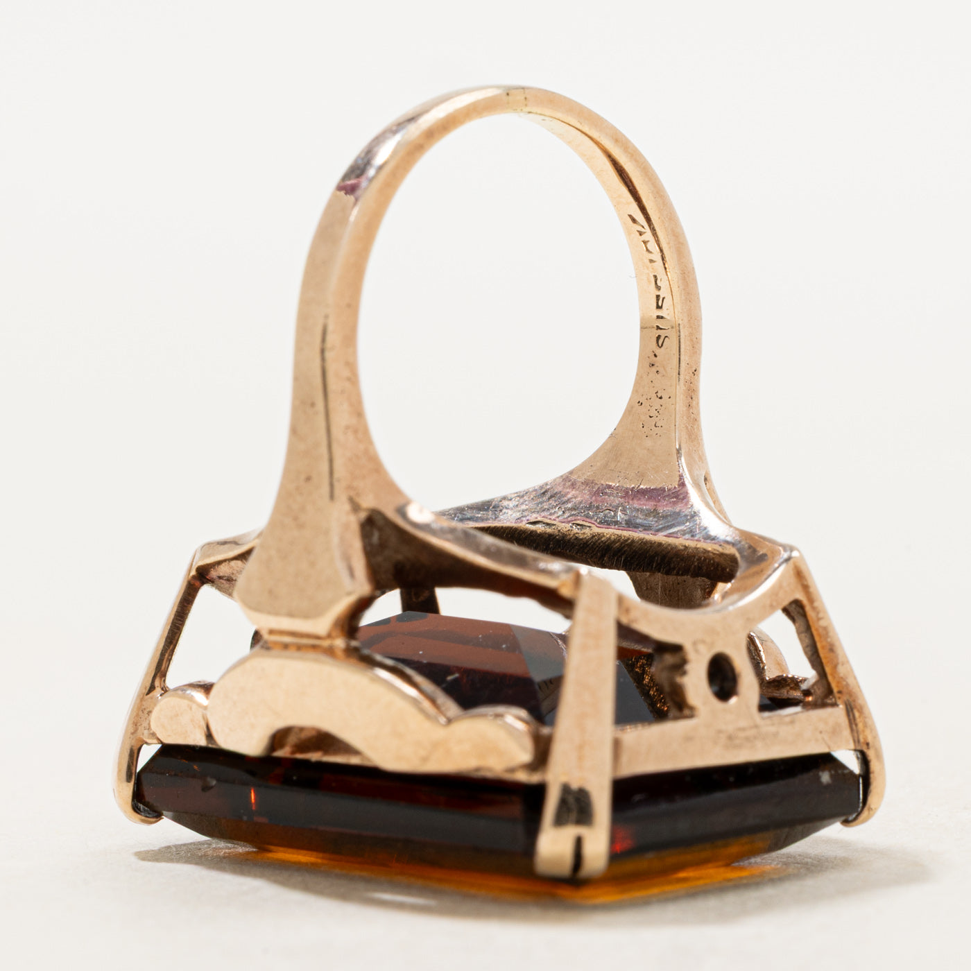 Emerald Cut Citrine Cocktail Ring | 24.17ct | SZ 6.75 |