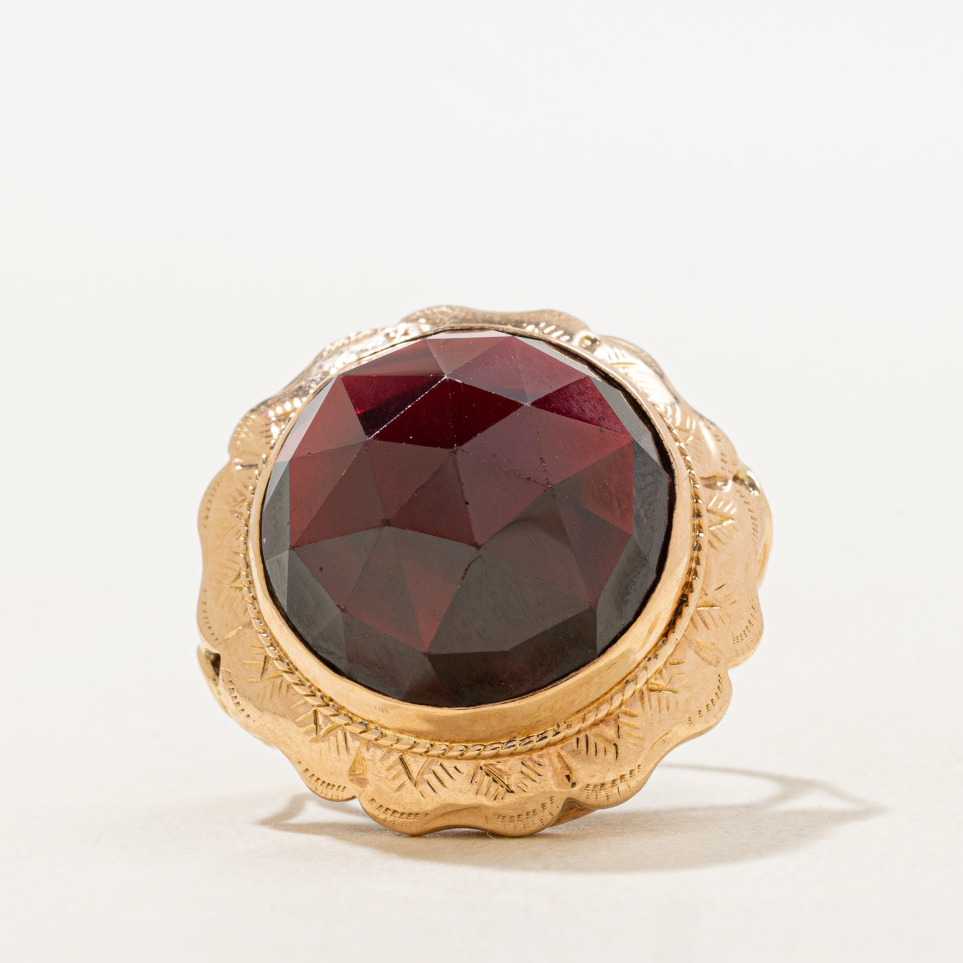 Rose Cut Garnet Cocktail Ring | 17.0ct | SZ 2.25 |