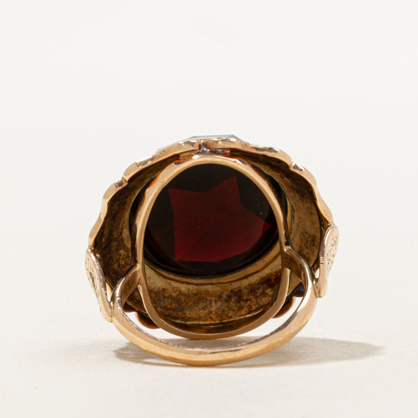 Rose Cut Garnet Cocktail Ring | 17.0ct | SZ 2.25 |