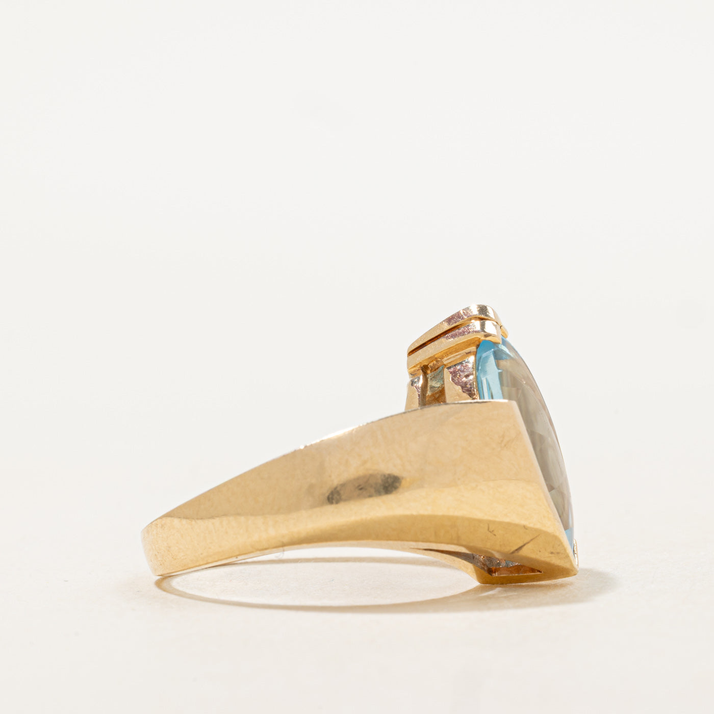 Blue Topaz & Diamond Cocktail Ring | 4.2ct, 0.01ctw | SZ 7.0 |