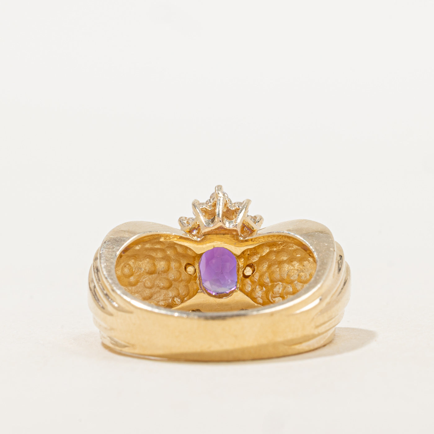 Pear Cut Amethyst & Diamond Halo Cocktail Ring | 1.10ct, 0.15ctw | SZ 6.25 |