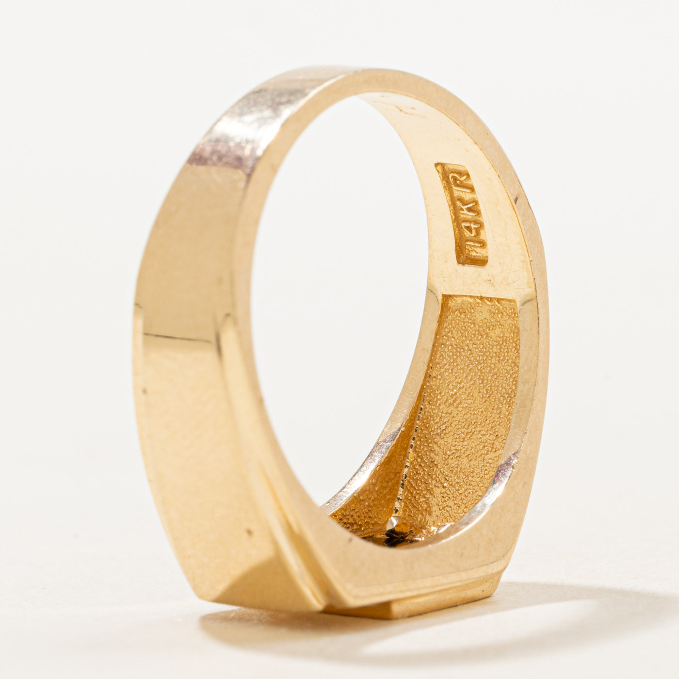 Onyx & Diamond Geometric Signet Ring | 0.54ct, 0.03ct | SZ 11.25 |