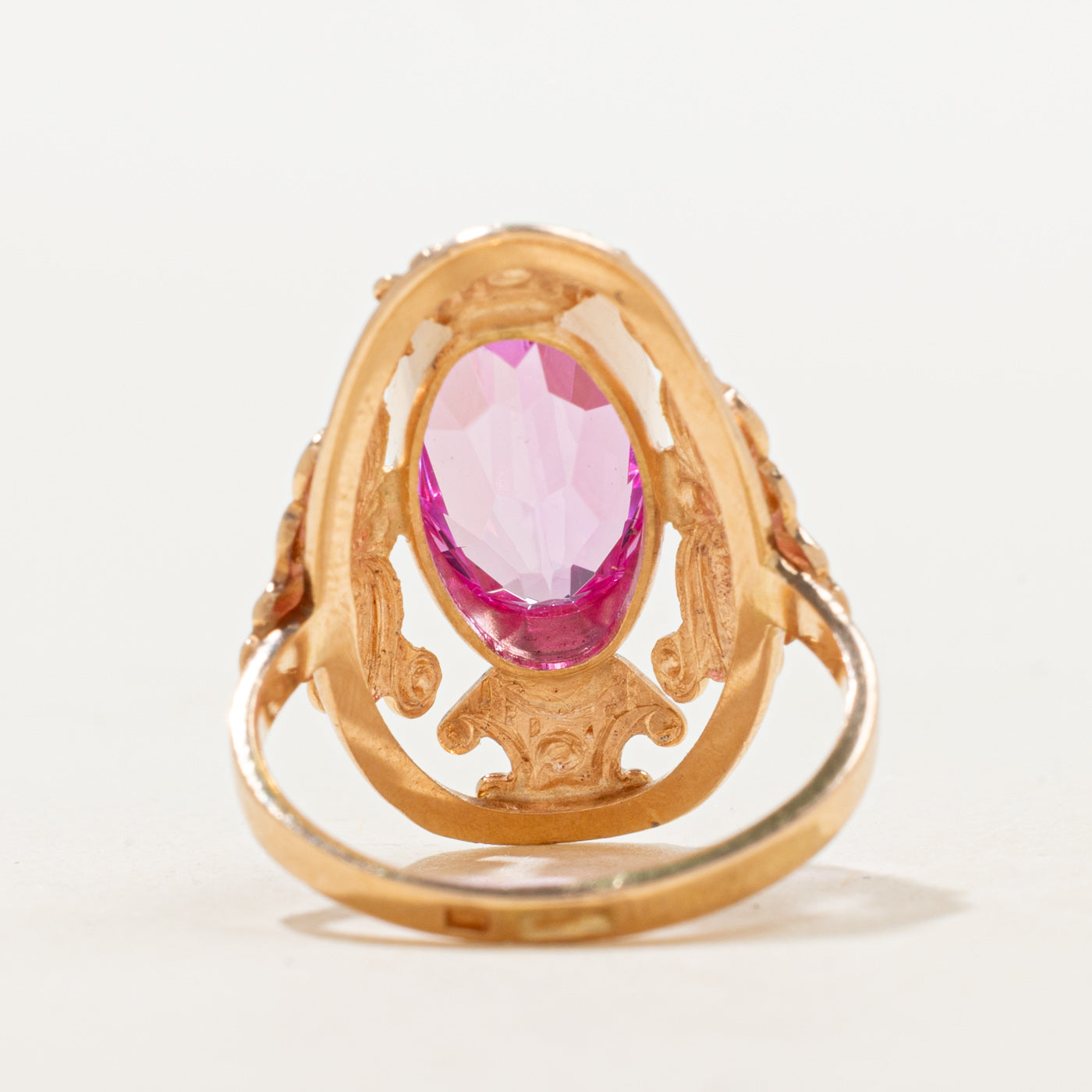 Bezel Set Synthetic Sapphire Ornate Cocktail Ring | 3.81ct | SZ 5.75 |